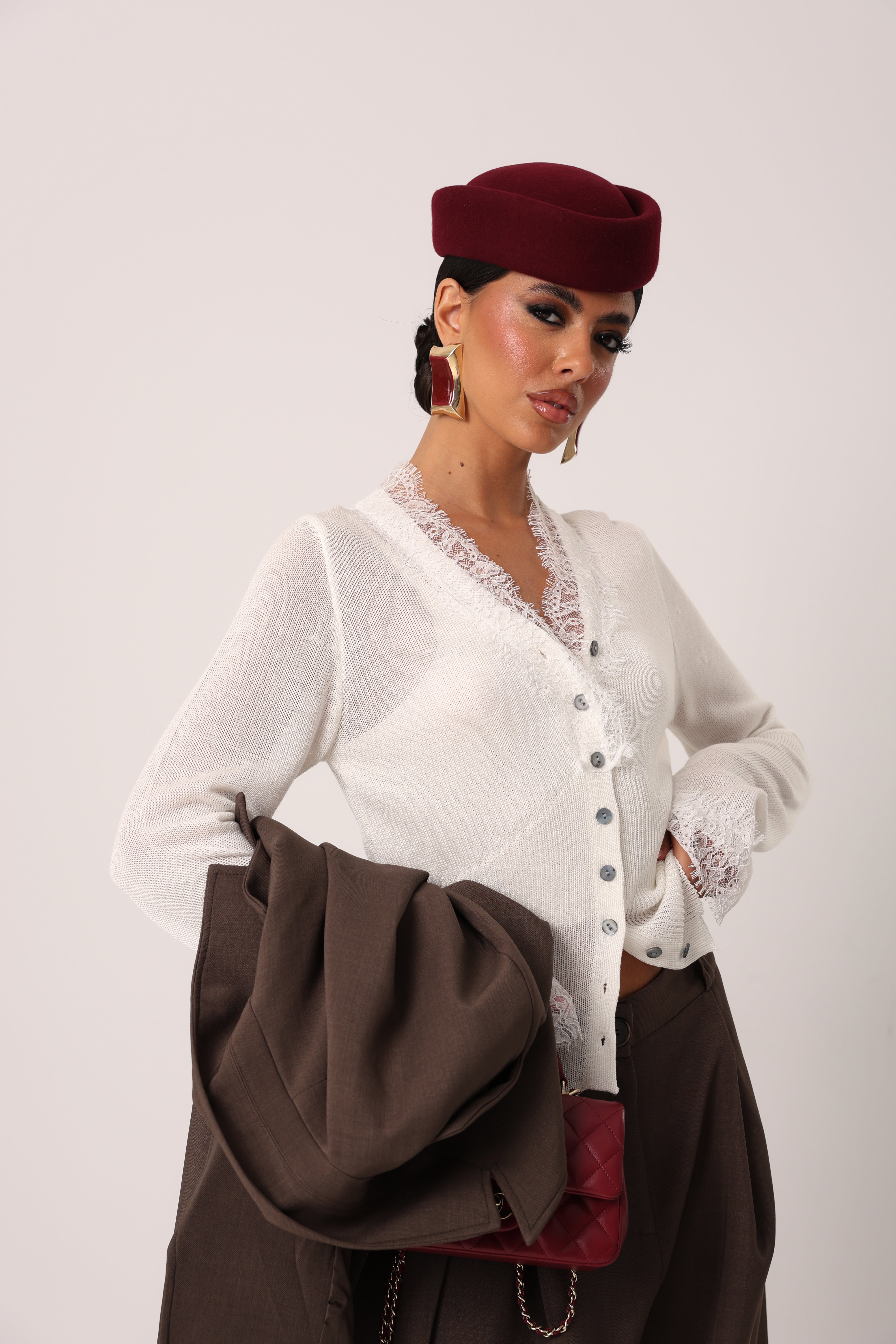 CARDIGAN FILO INEZ BIANCO