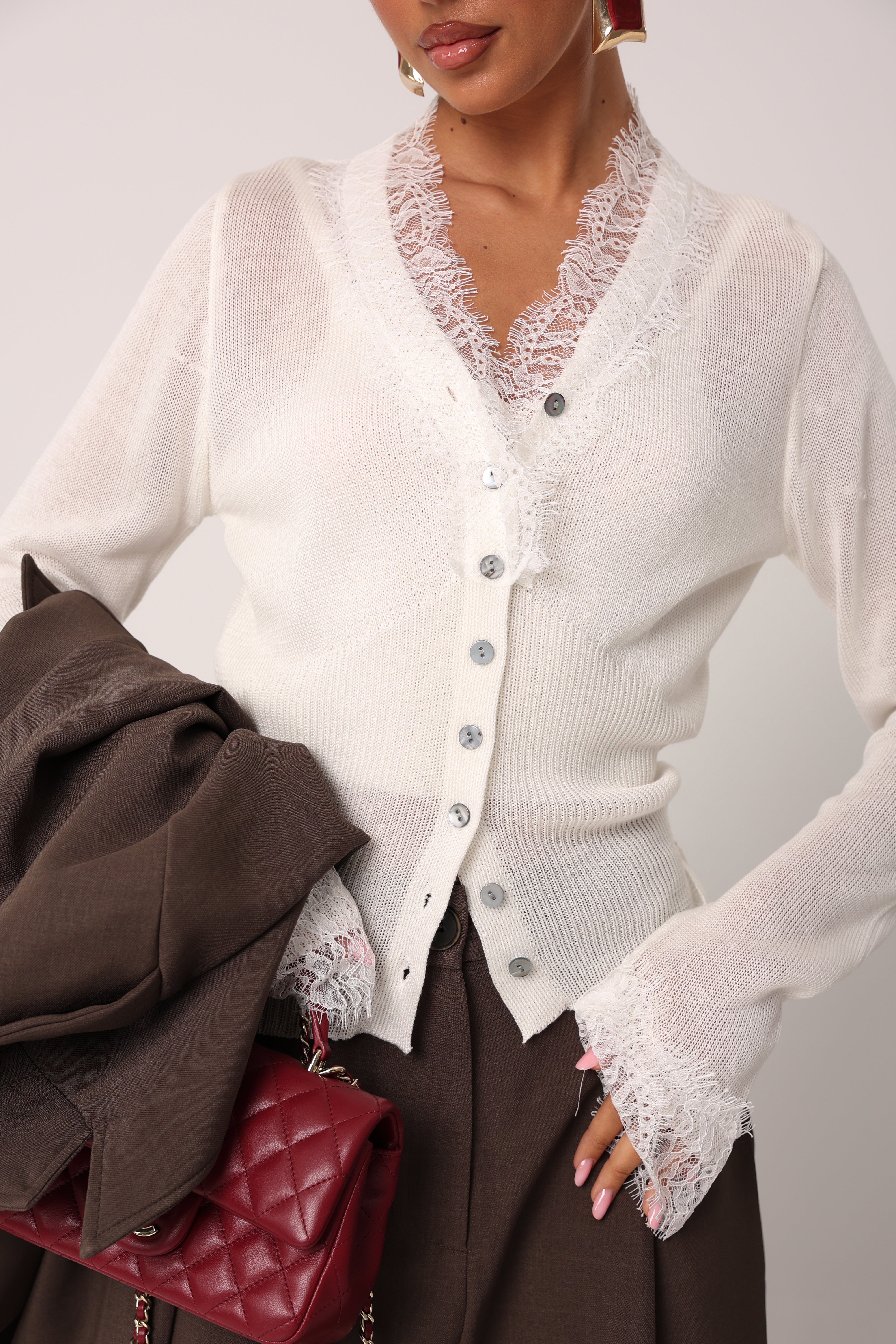 CARDIGAN FILO INEZ BIANCO