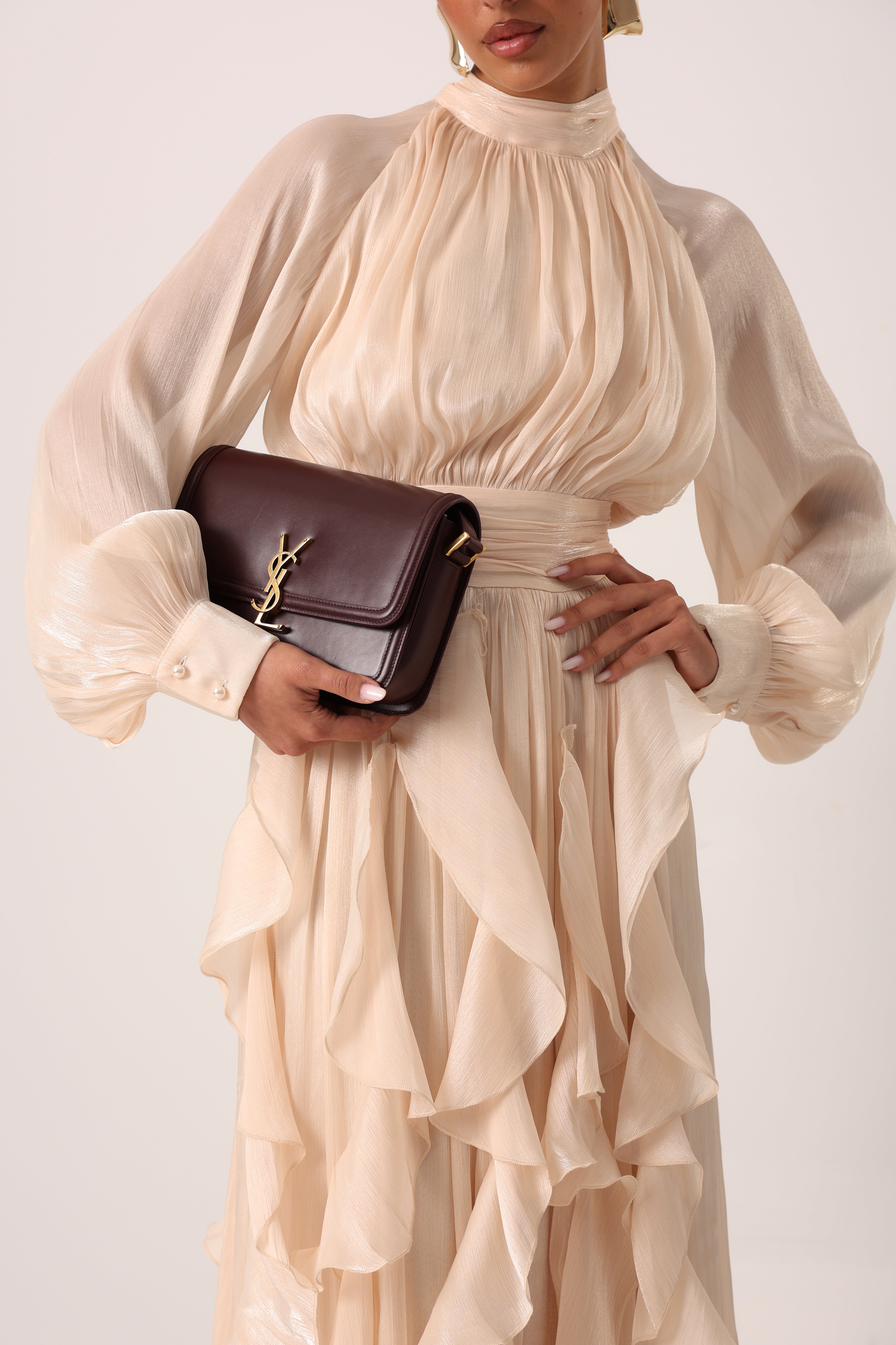 VESTITO SATINATO NADIA CHAMPAGNE