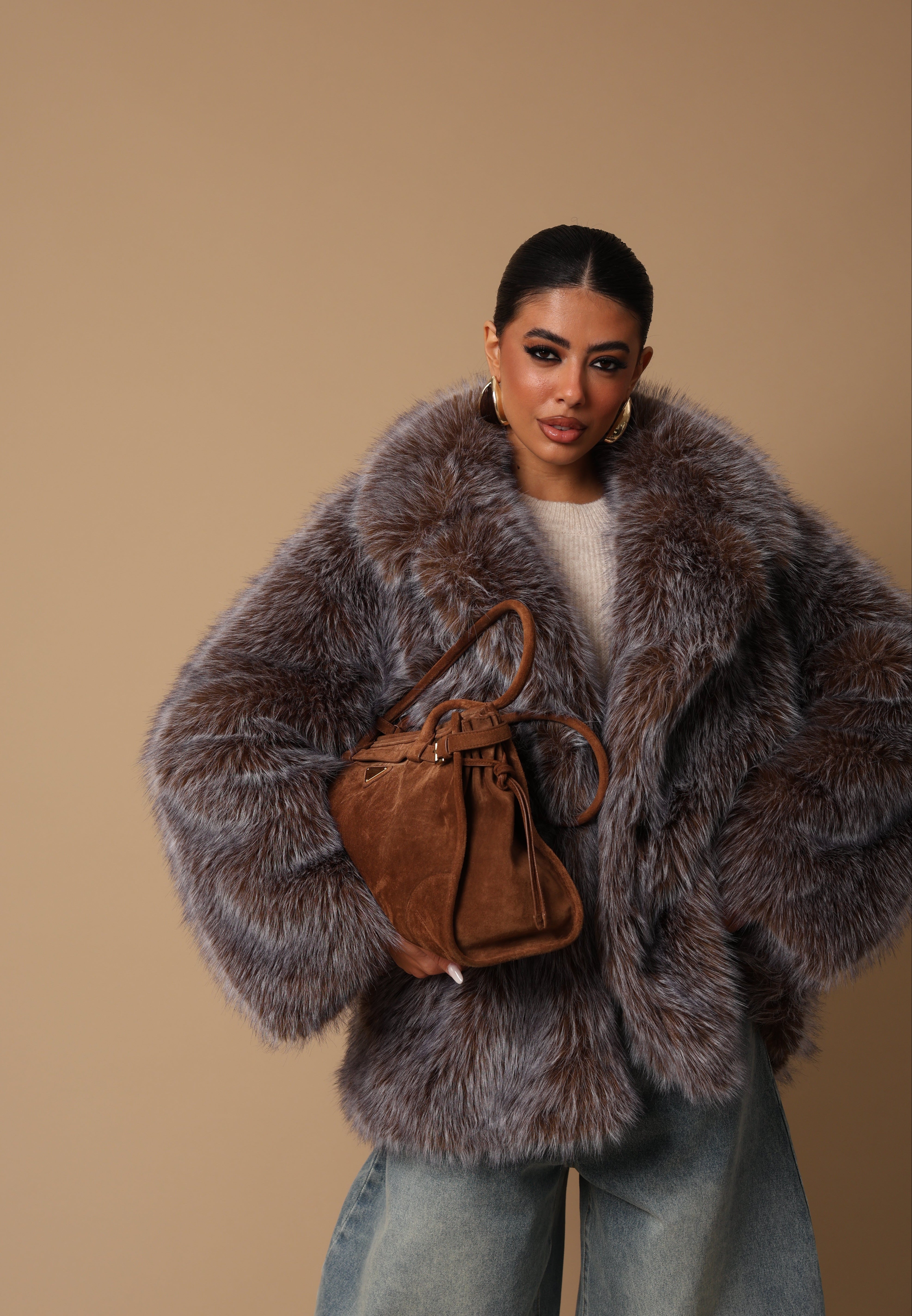 ECOPELLICCIA EMPIRE MARRONE/POLVERE