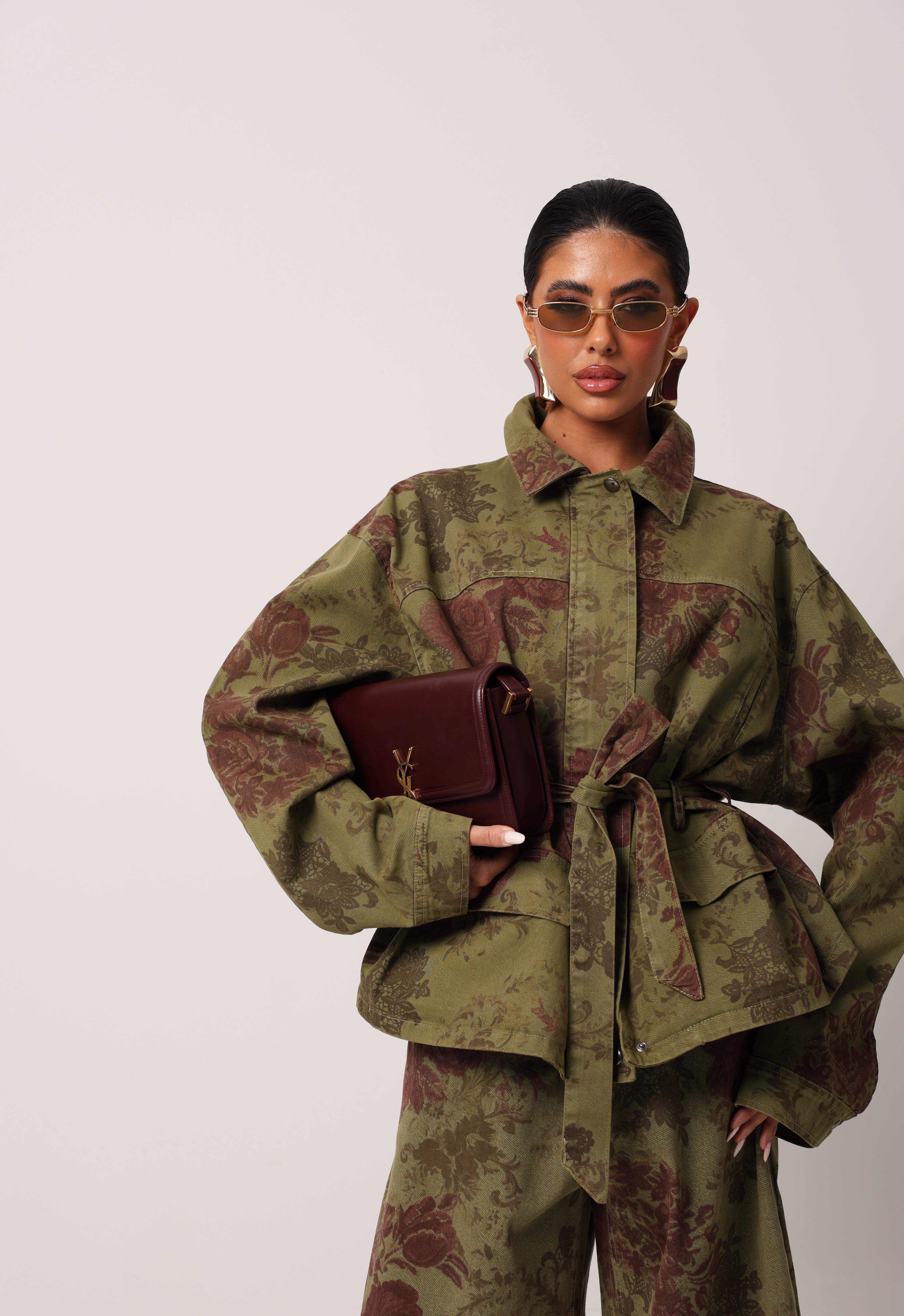 TRENCH FIORATO CAROLYN VERDE OLIVA BY LUMINA