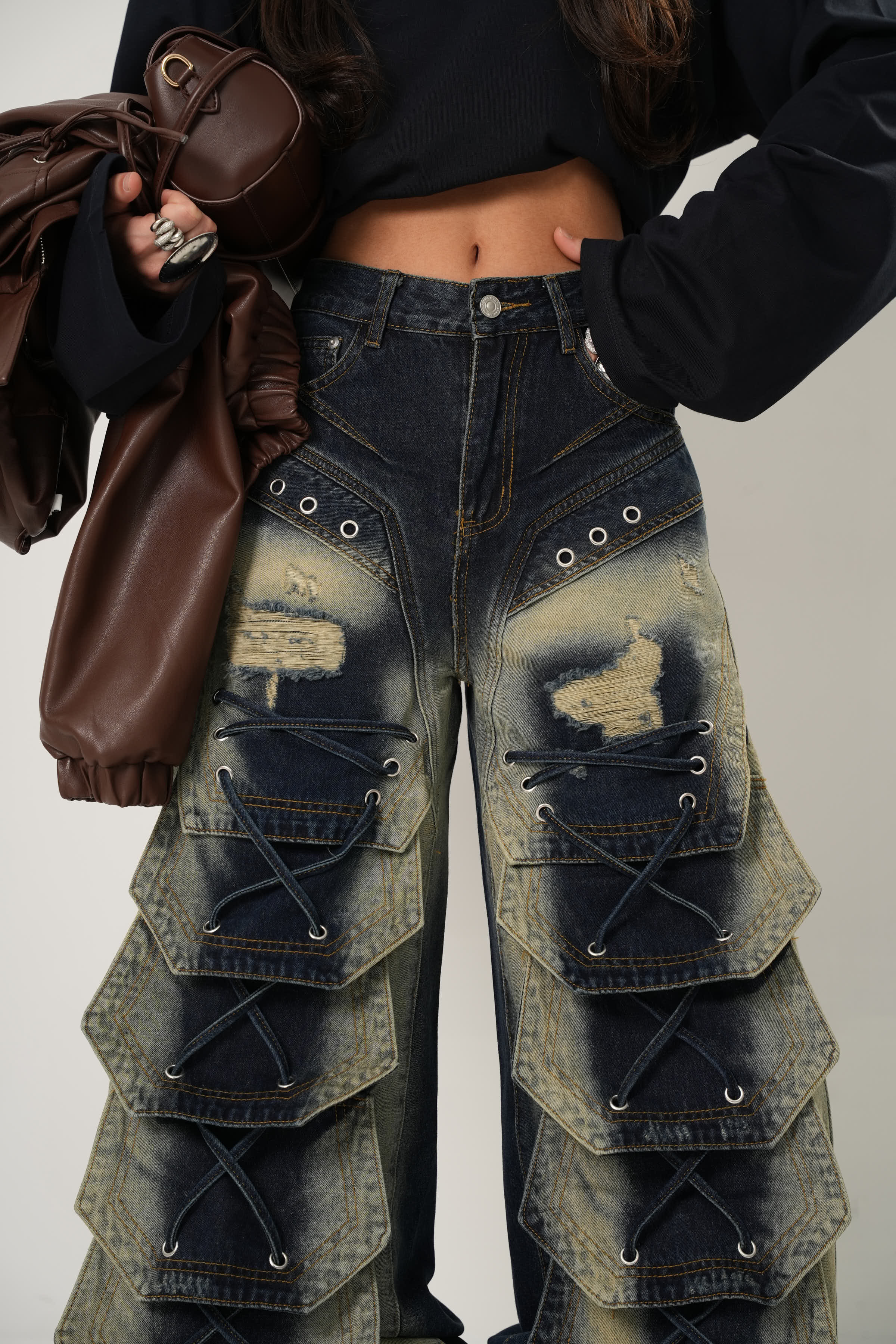 JEANS STRINGHE FLY SFUMATO