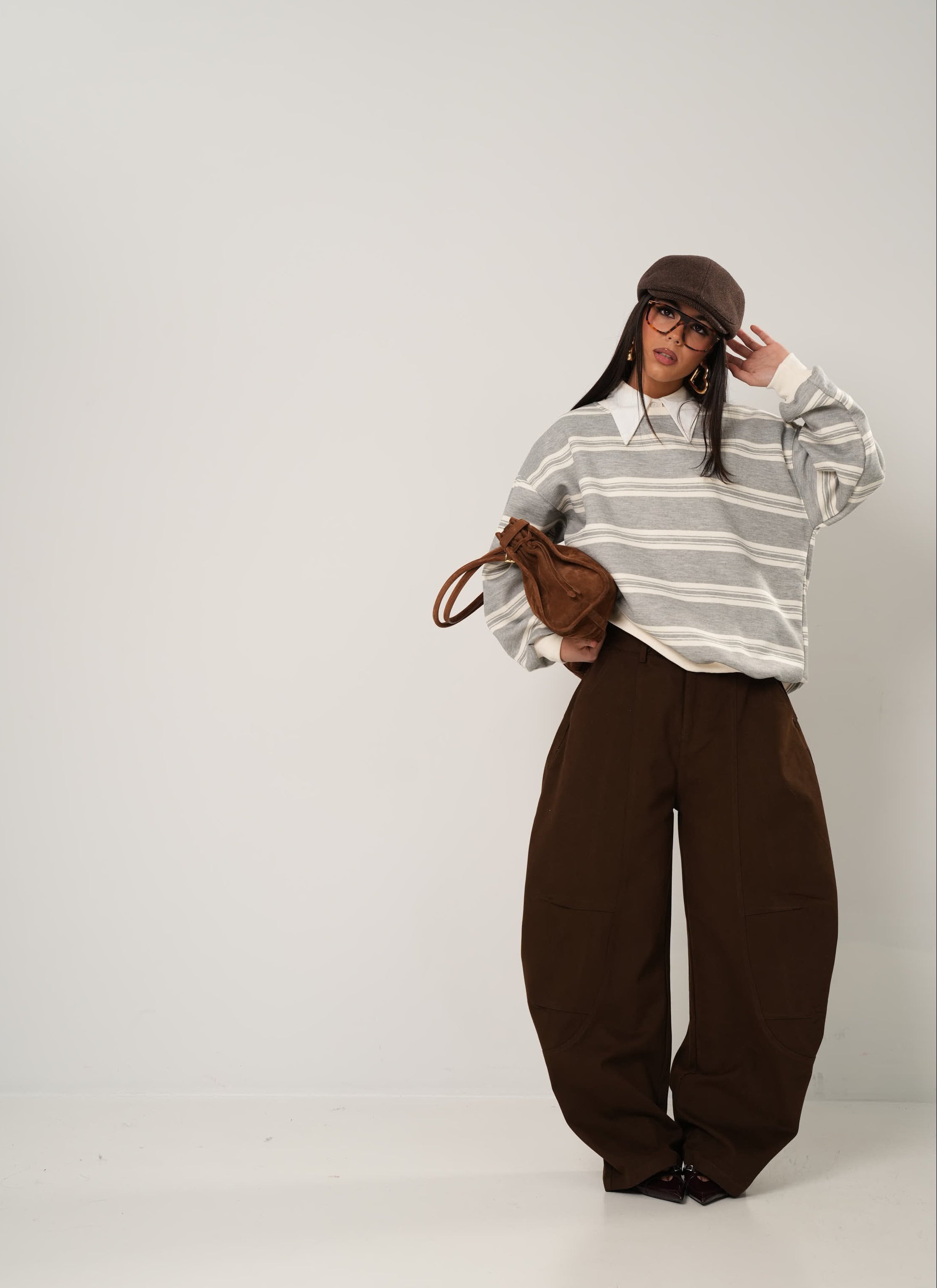 PANTALONI BALLOON ELSIK MARRONI