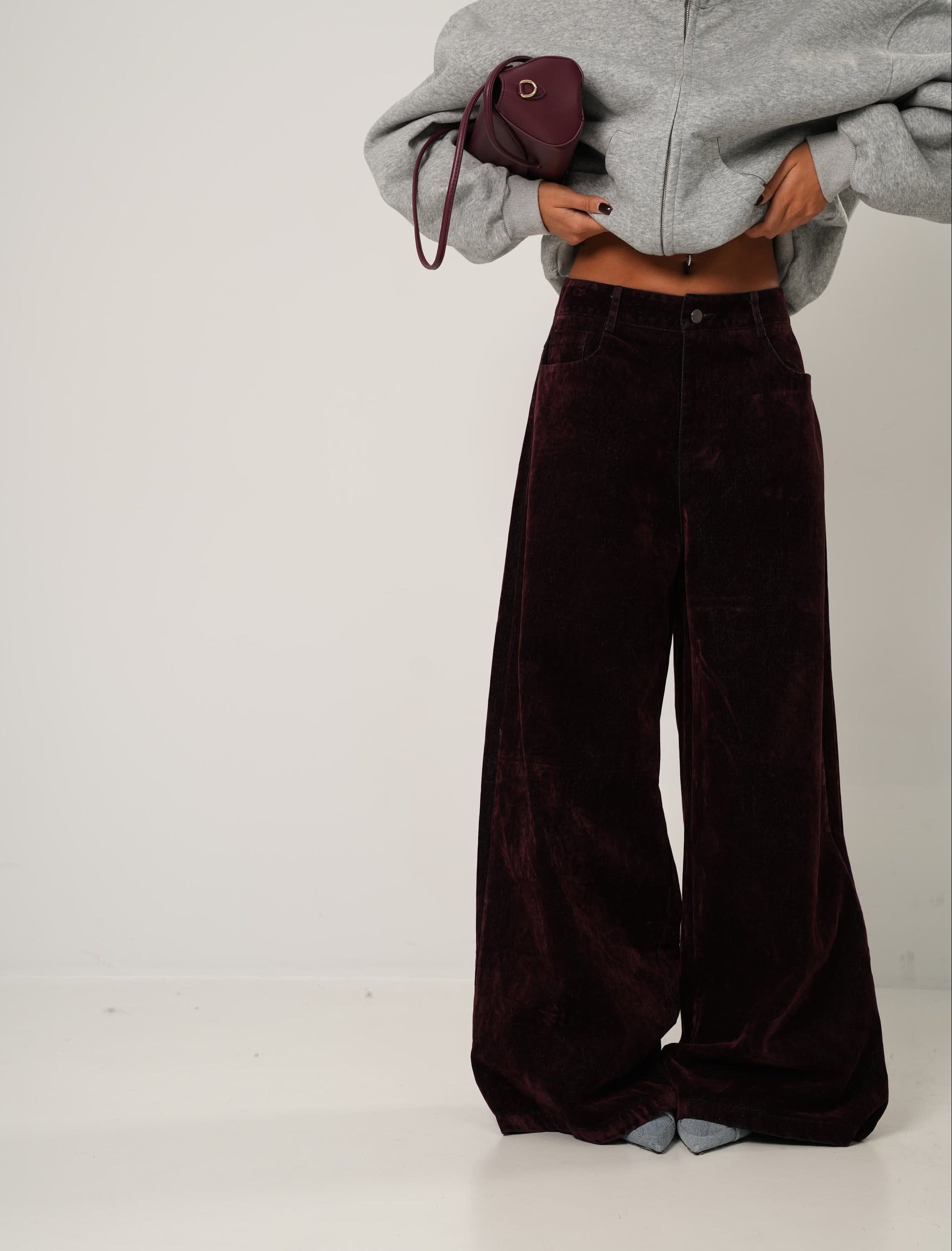 JEANS VELLUTO ELOWEN BORDEAUX