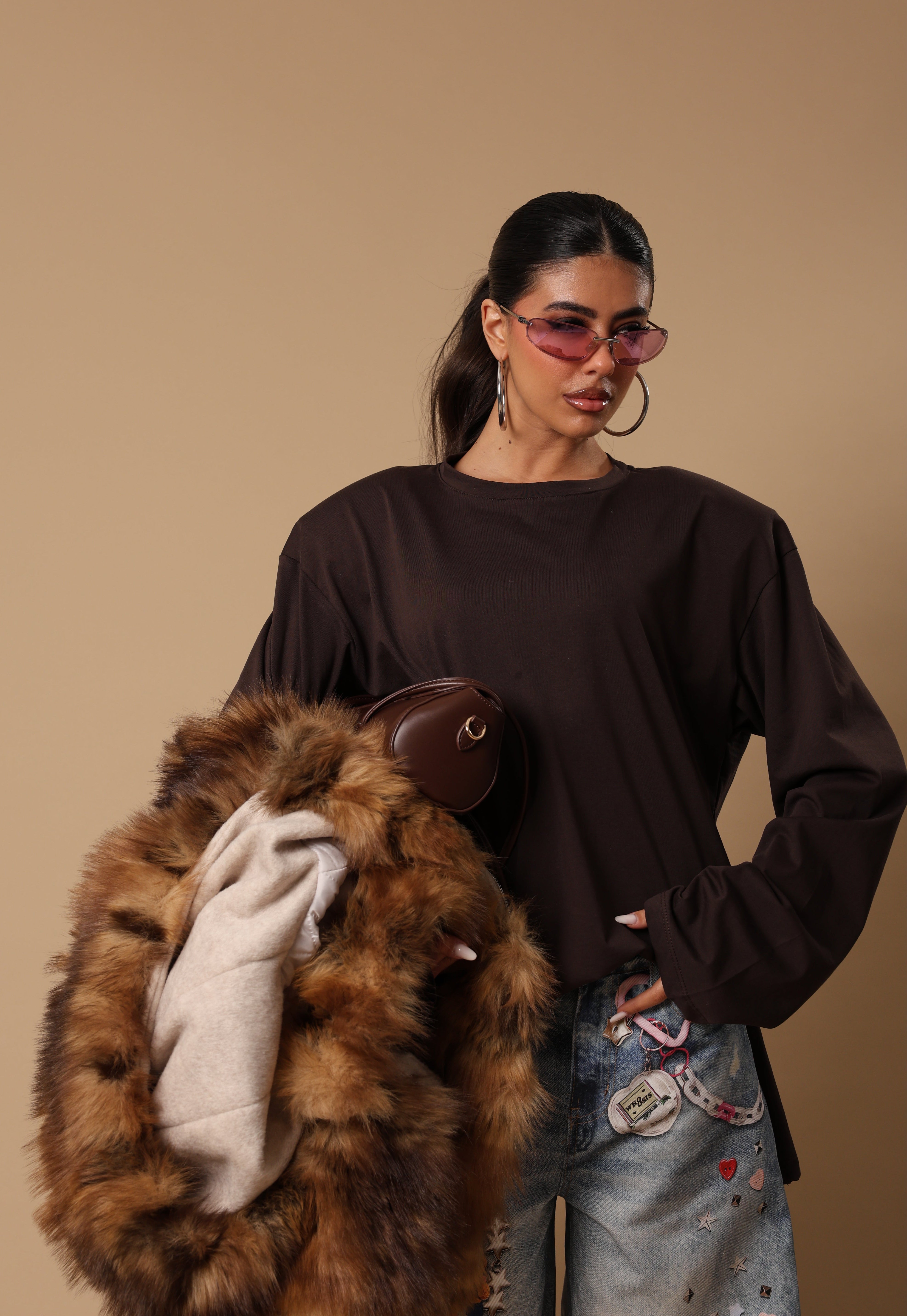 MAGLIA SPALLINE ZAYN MARRONE