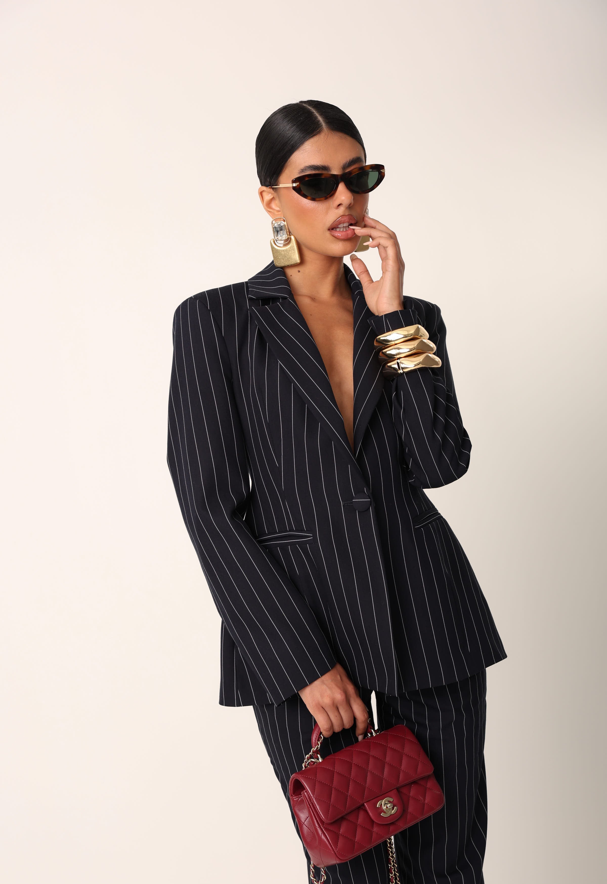 BLAZER GESSATO ILEANA BLU BY MARZIA MANGO