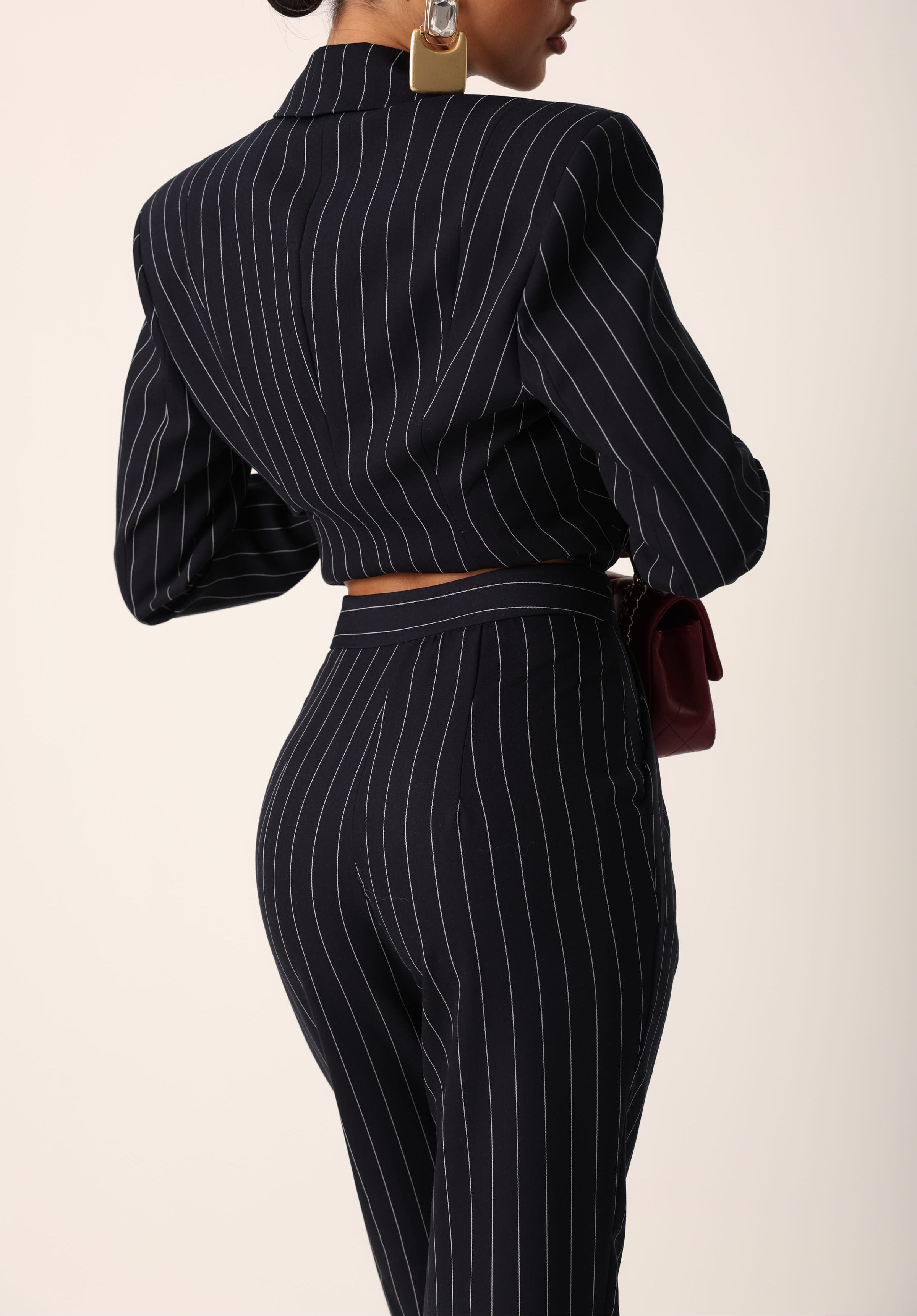 PANTALONI GESSATI BOBOLI BLU BY MARZIA MANGO