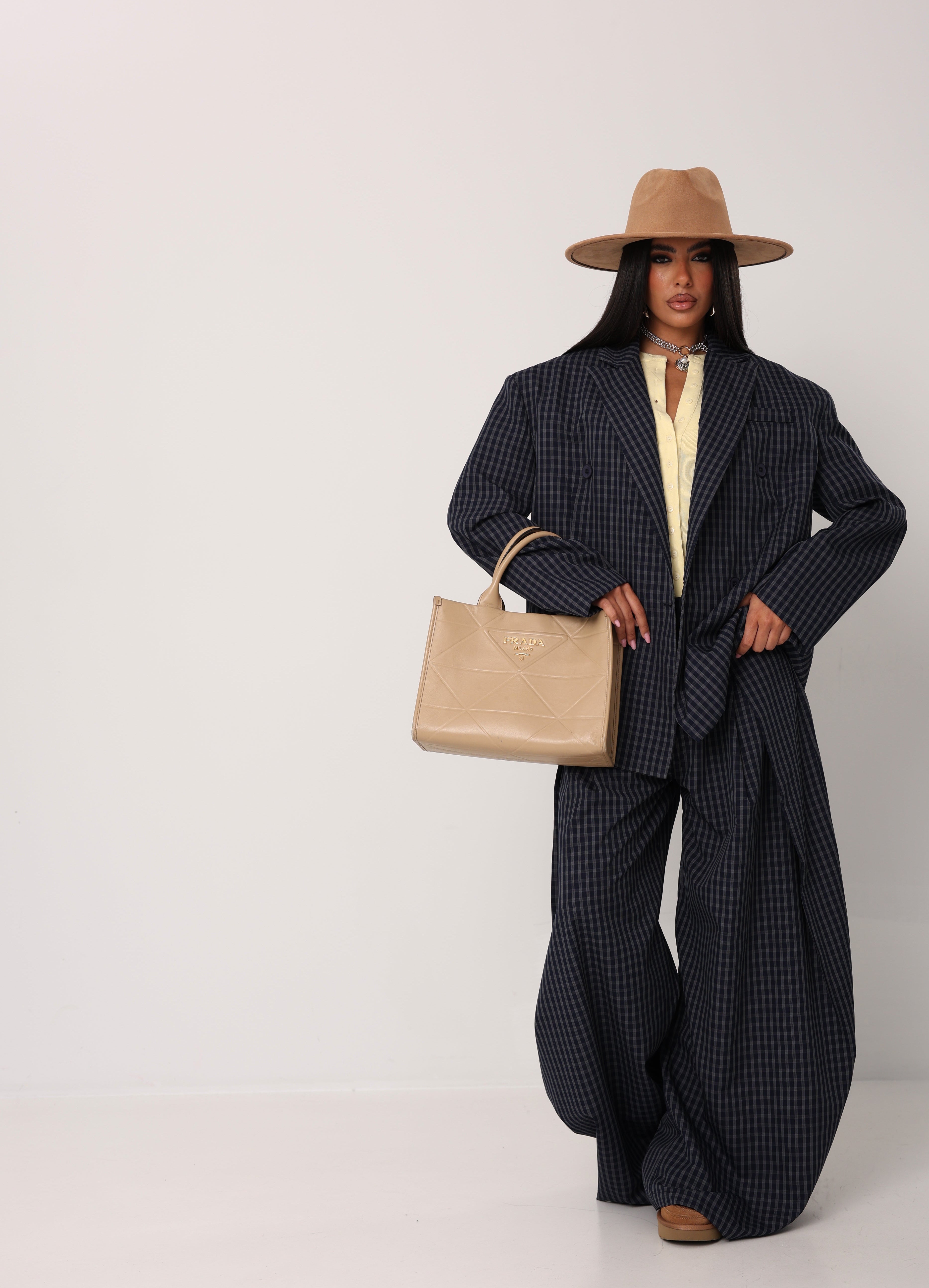 BLAZER QUADRI SHELIA BLU