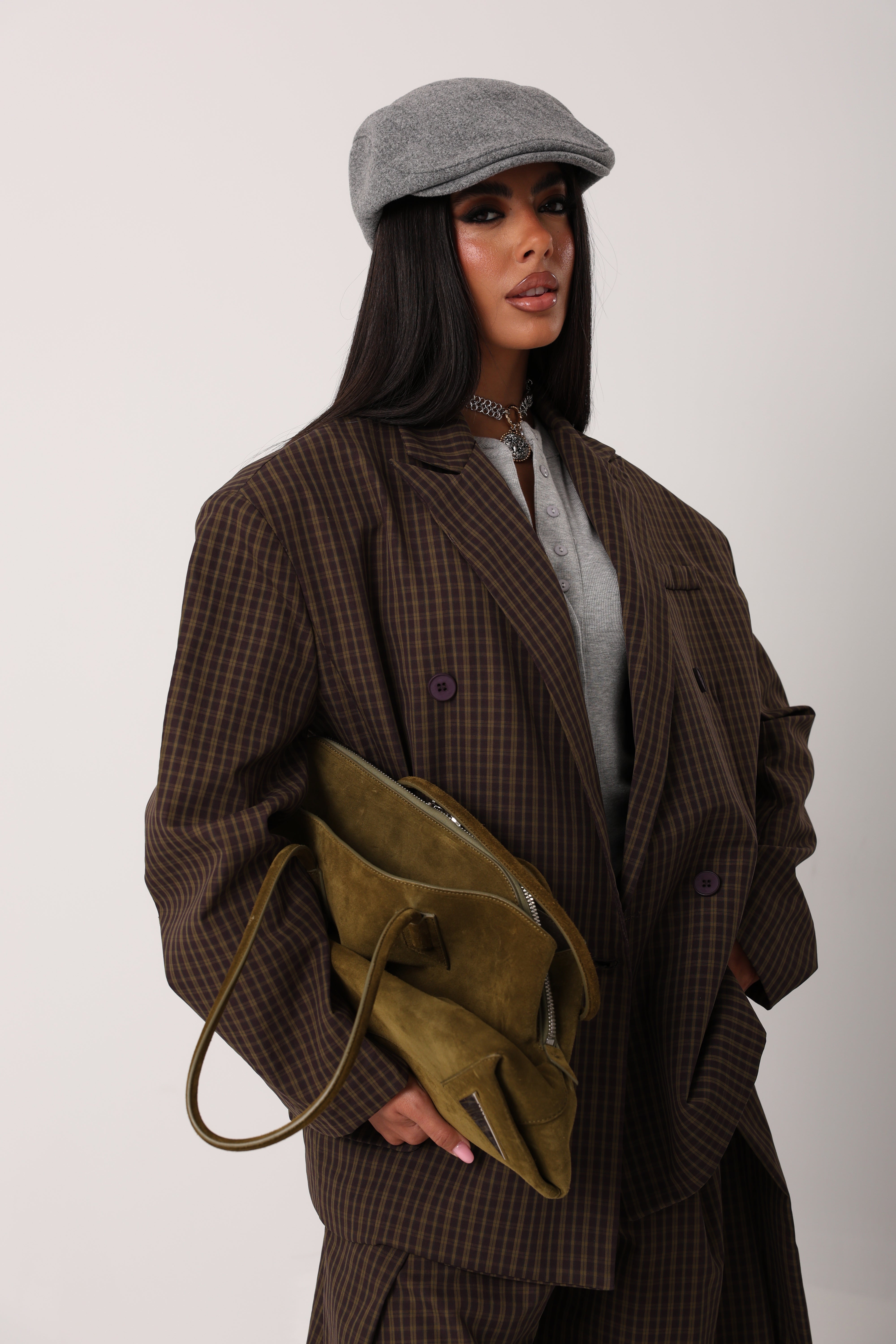 BLAZER QUADRI SHELIA VINO/VERDE