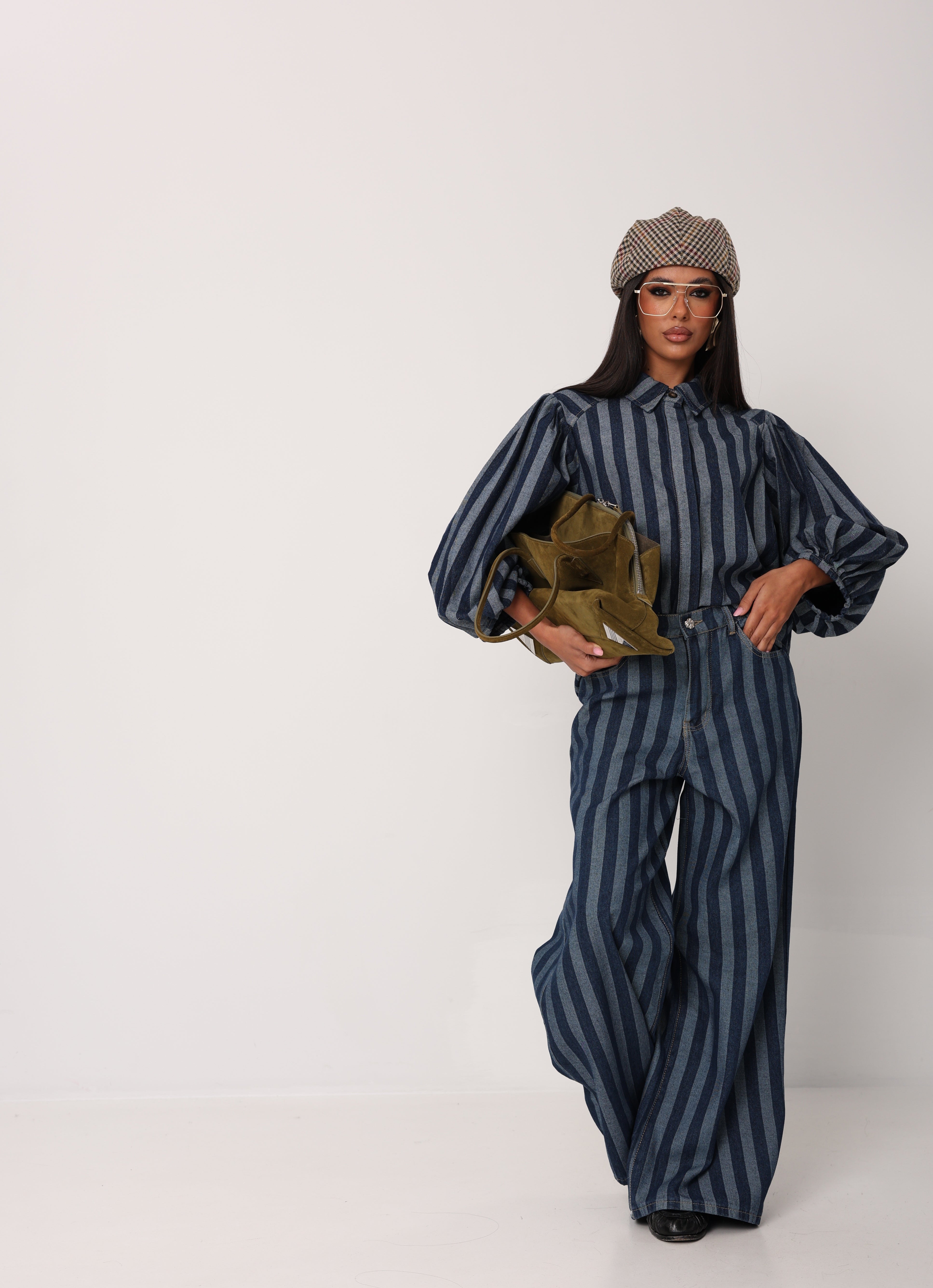 PANTALONI RIGHE MELANIE DENIM