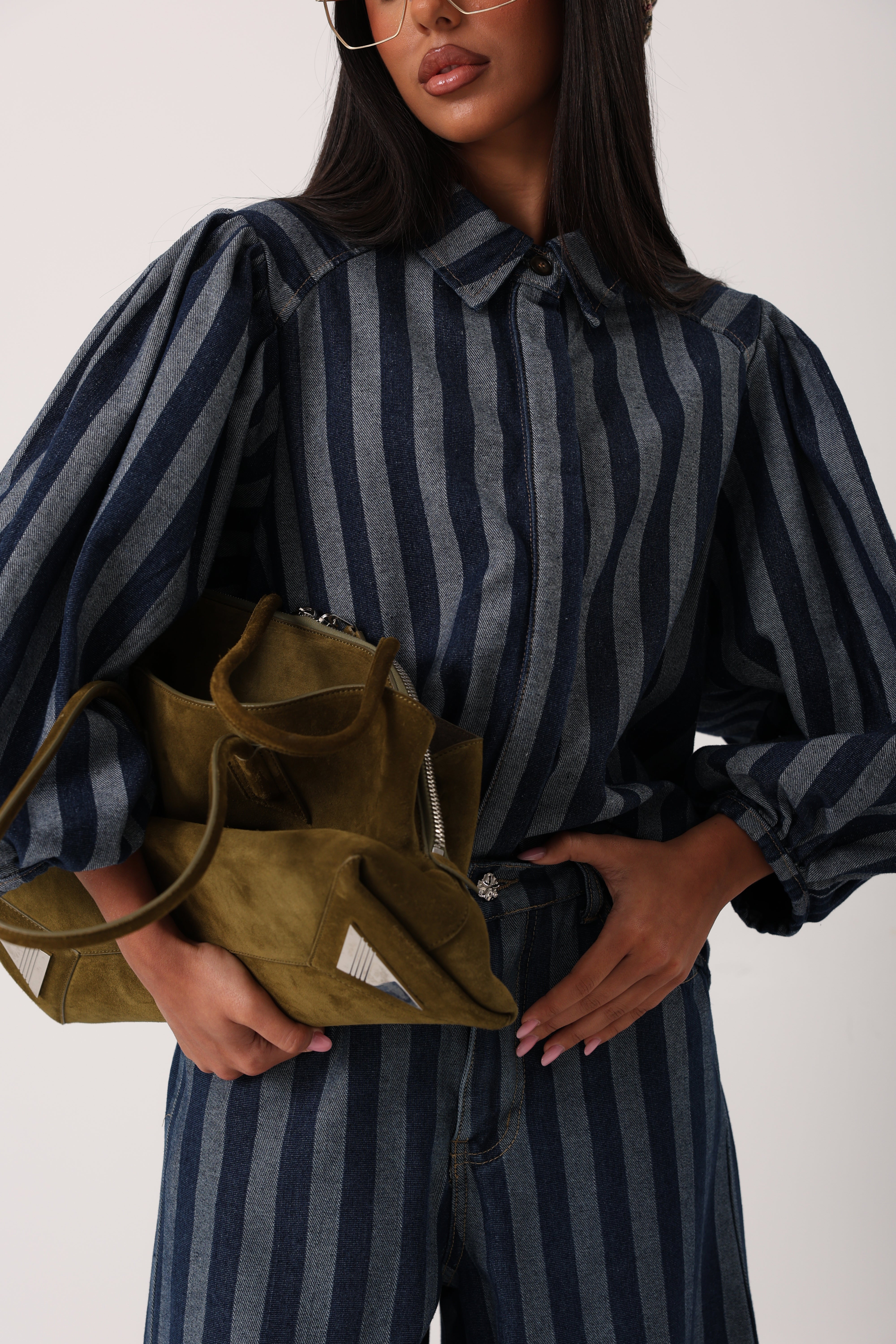 CAMICIA MANICHE SBUFFO MELBA RIGHE