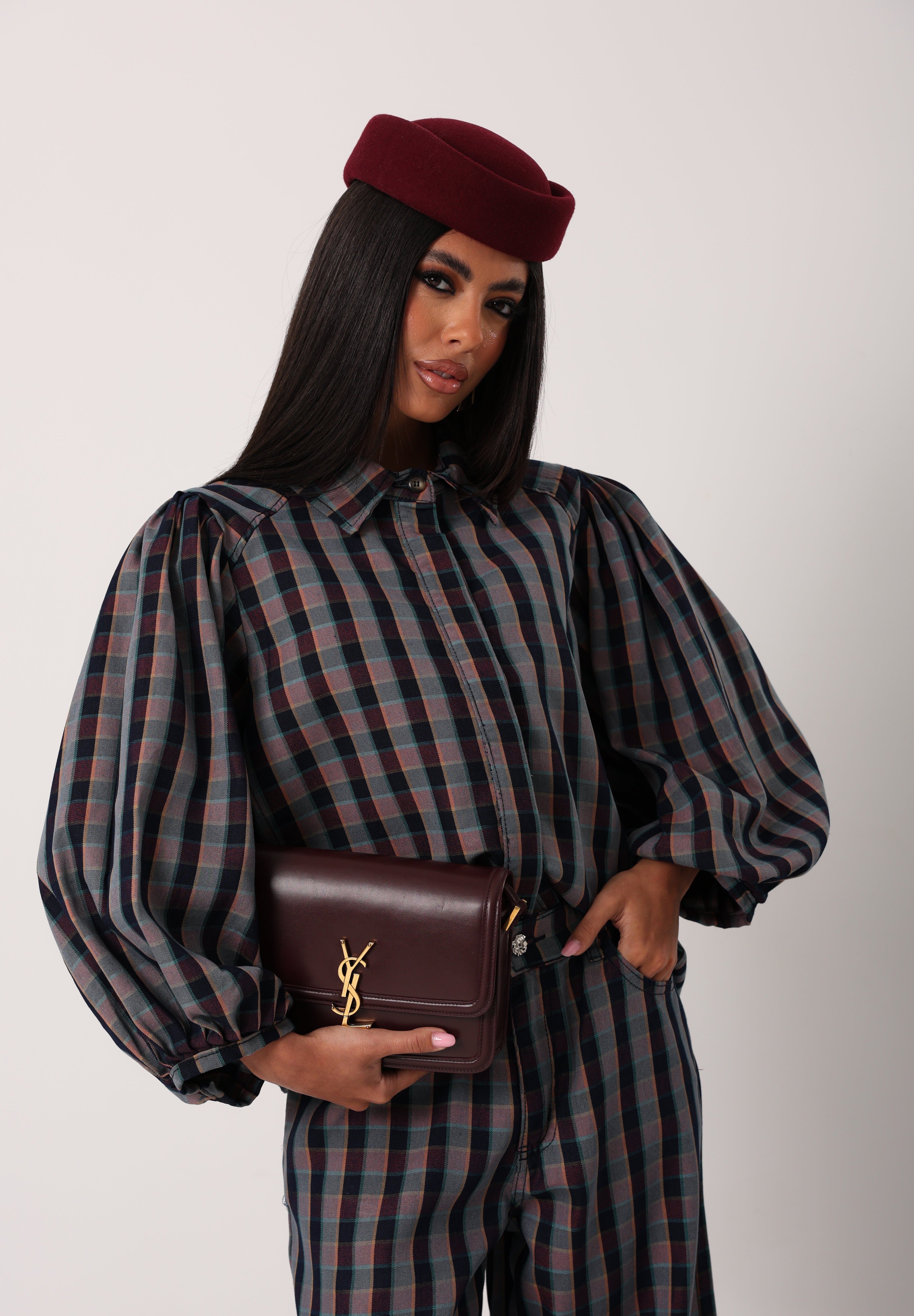 CAMICIA MANICHE SBUFFO MARYAN QUADRETTI