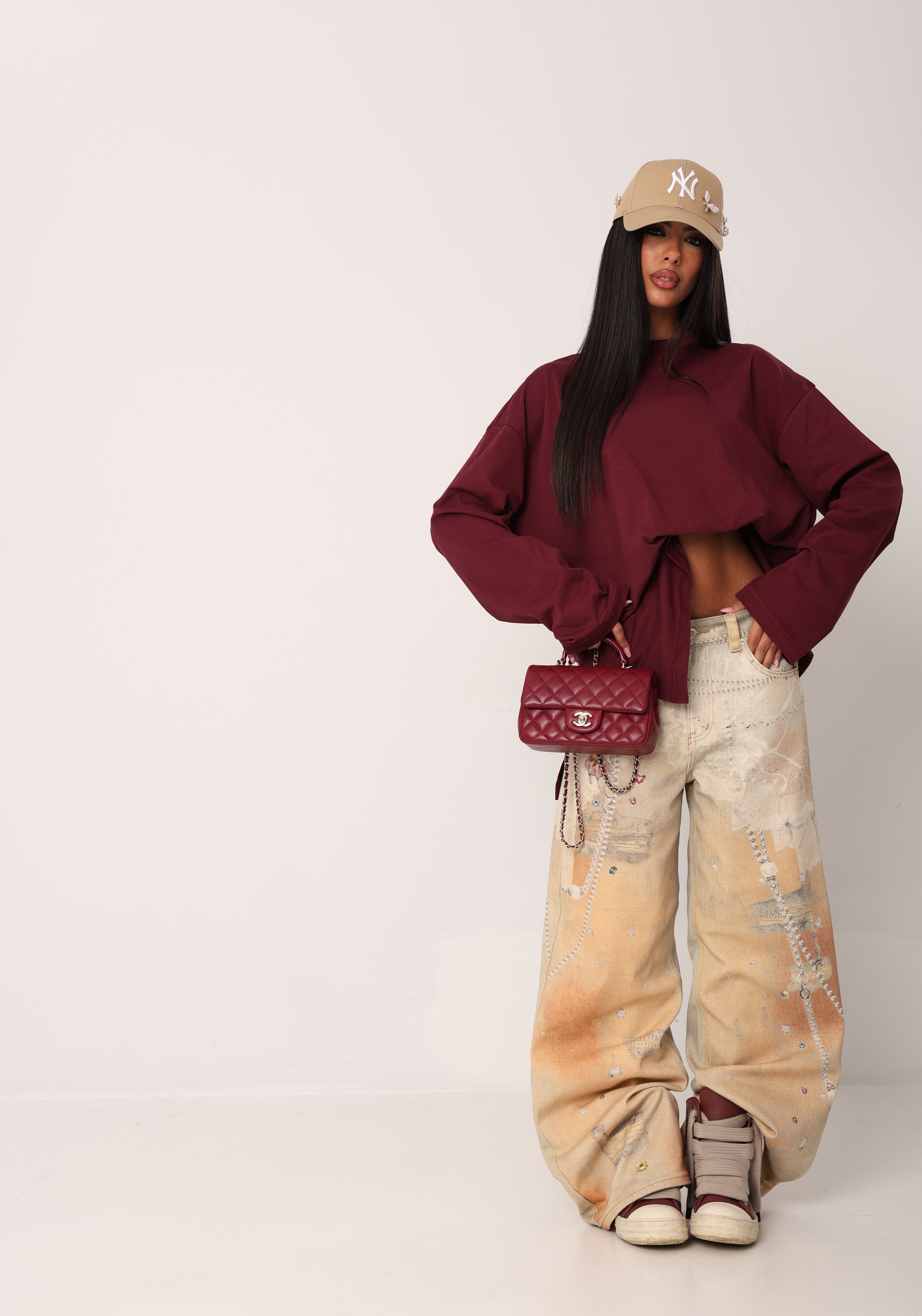 MAGLIA SPACCHETTI ARIA BORDEAUX