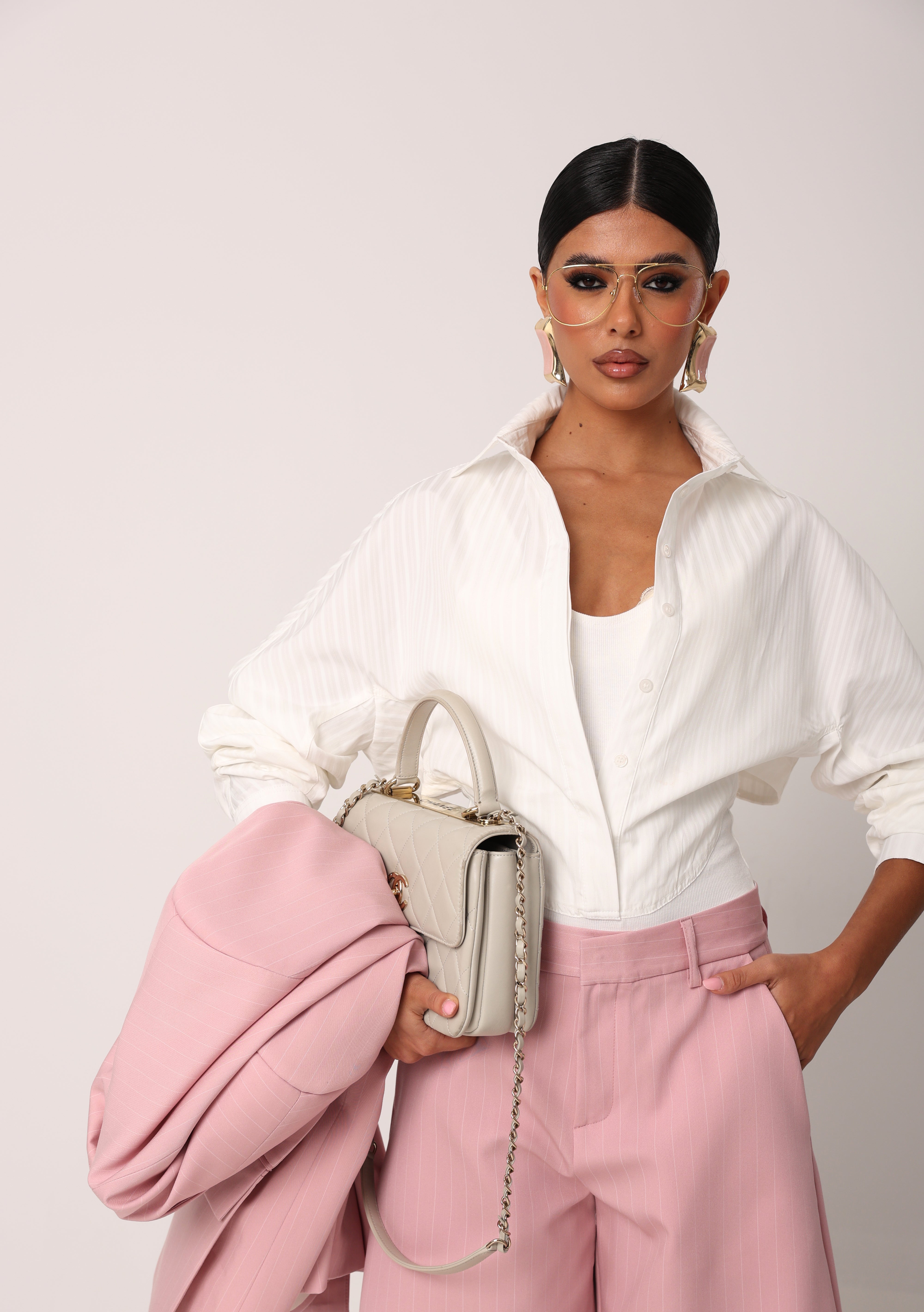 CAMICIA/CANOTTA RIGHE GLENDA BIANCA