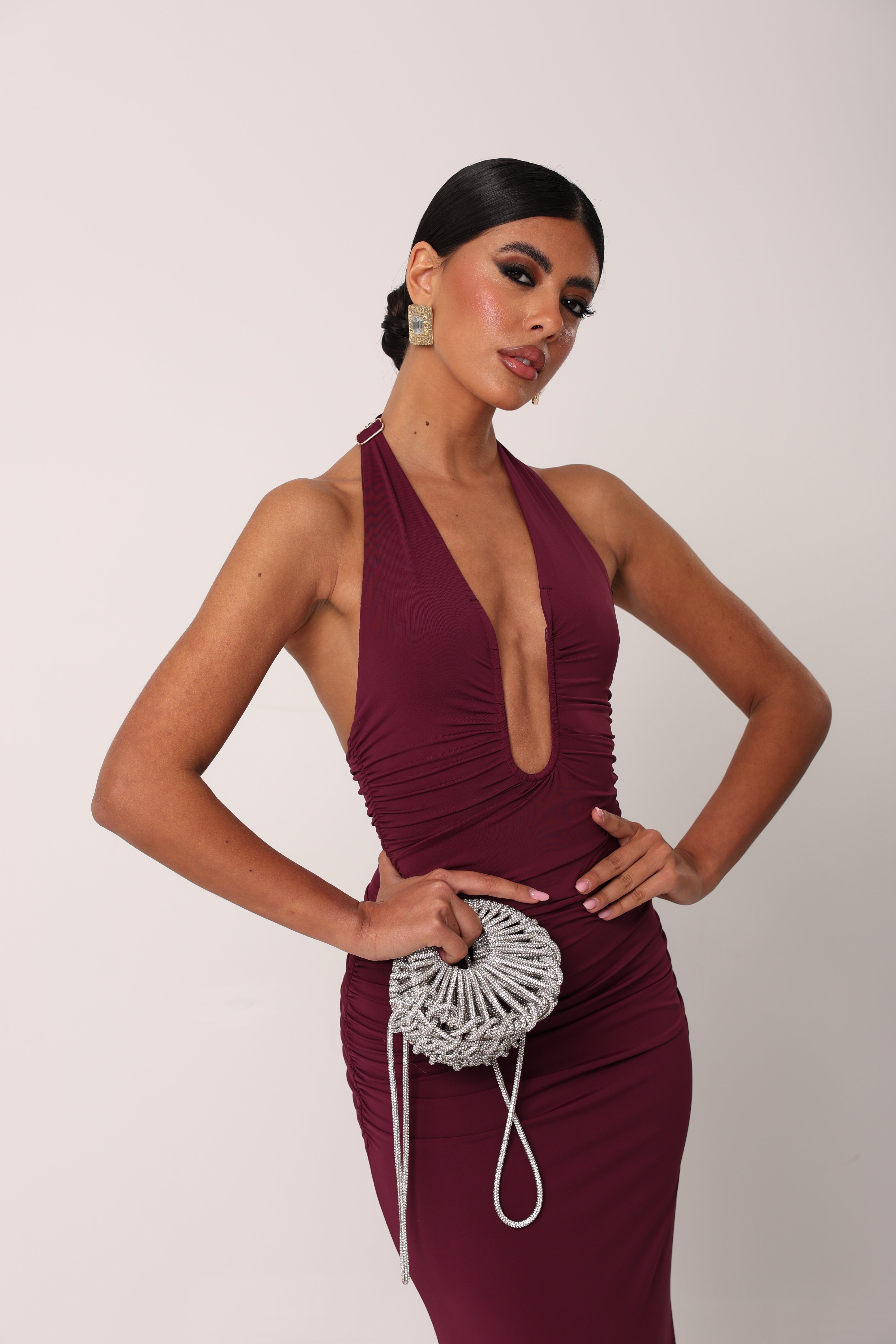 VESTITO DRAPPEGGIO TRISHA VINO