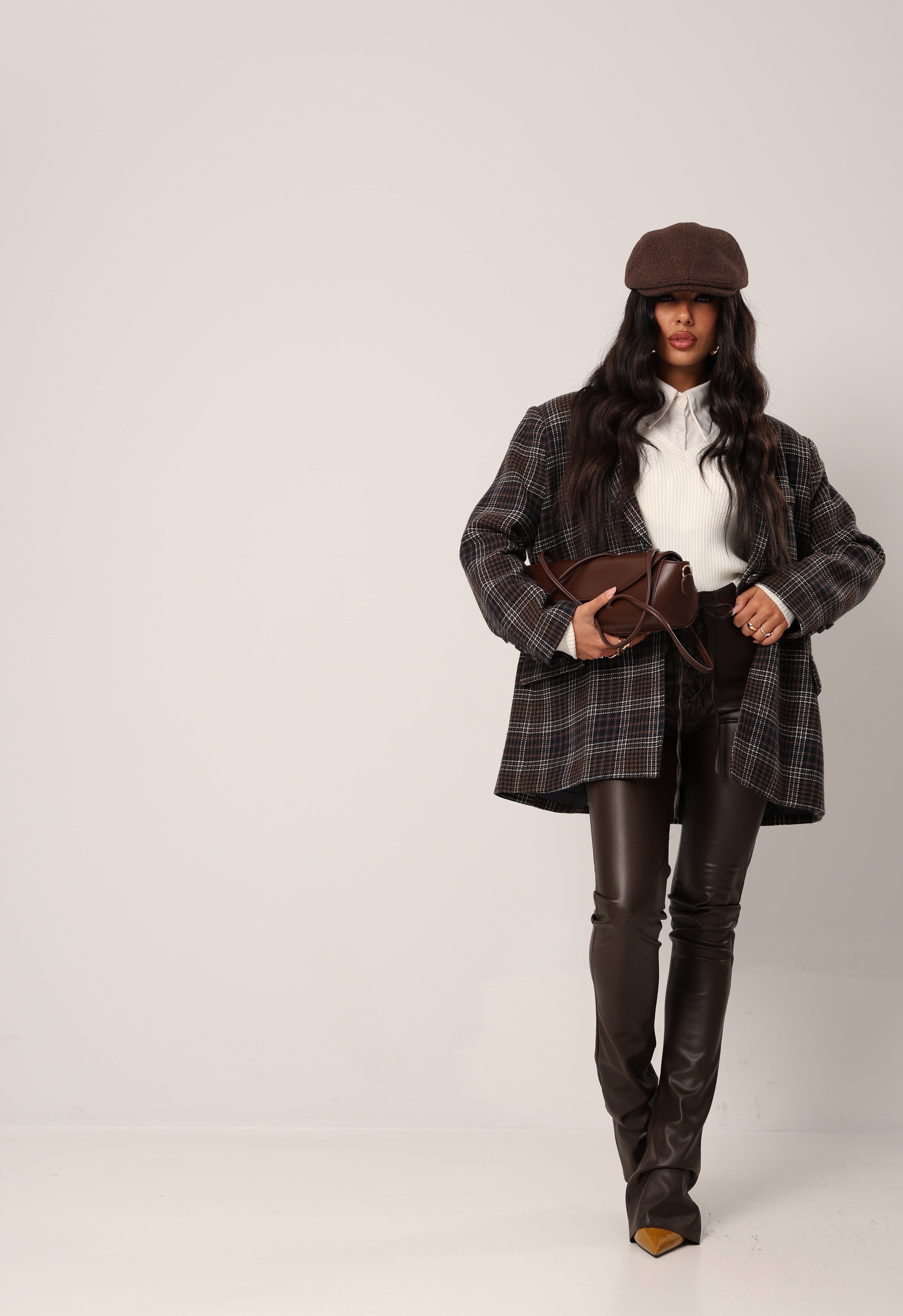 PANTALONI ECOPELLE HENRY MARRONI BY MARZIA MANGO