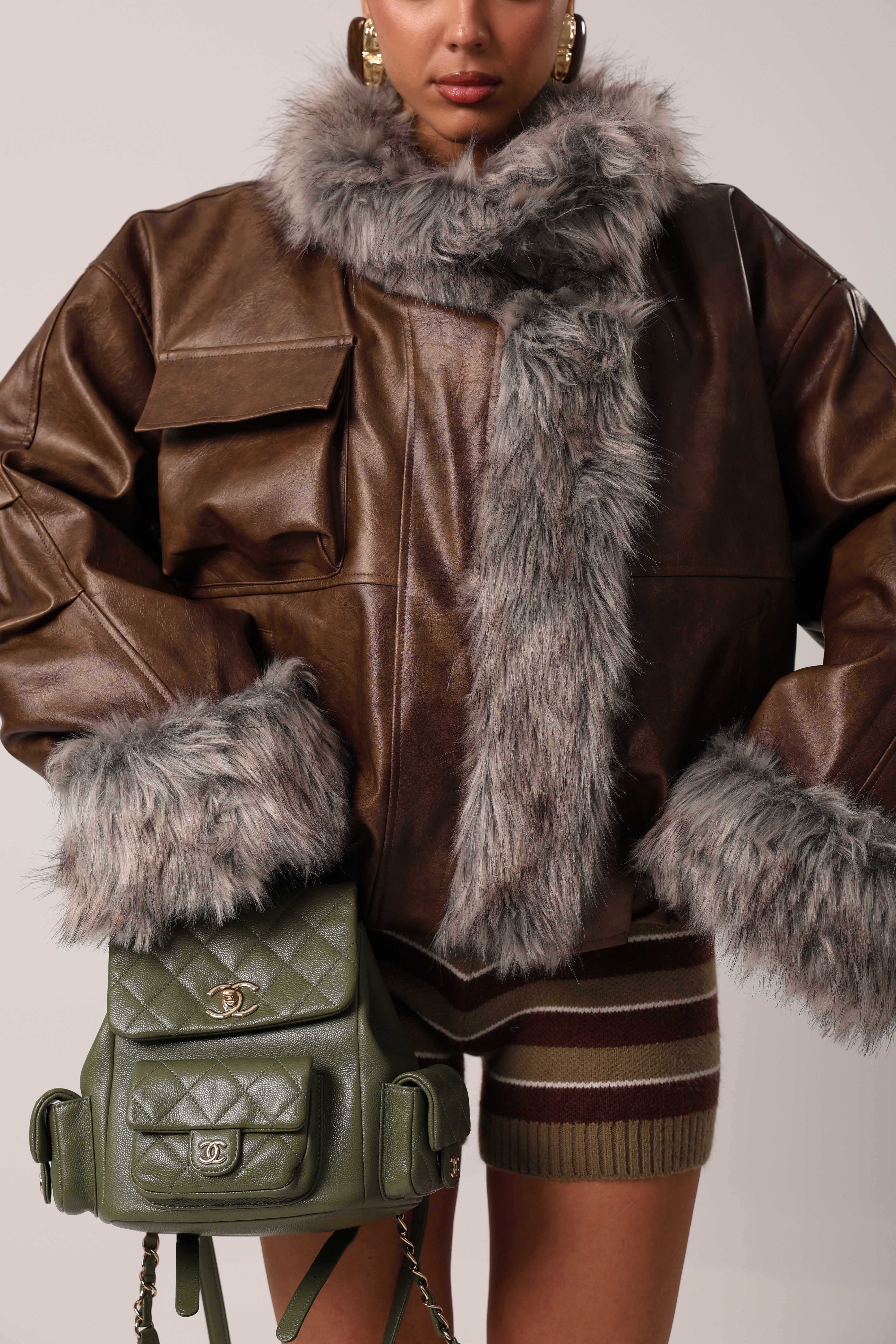 GIUBBINO ECOPELLE ST. MORITZ MARRONE