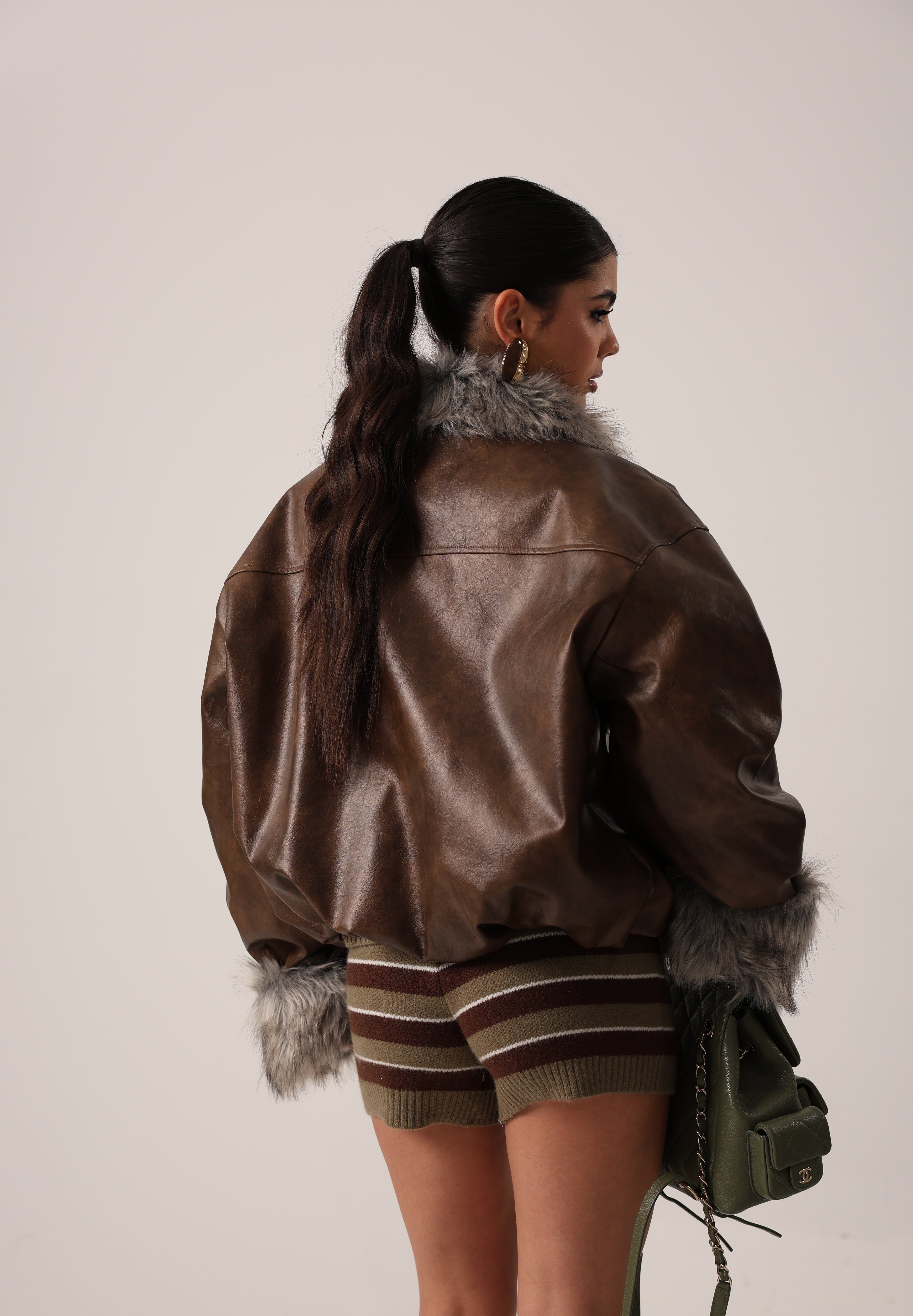 GIUBBINO ECOPELLE ST. MORITZ MARRONE