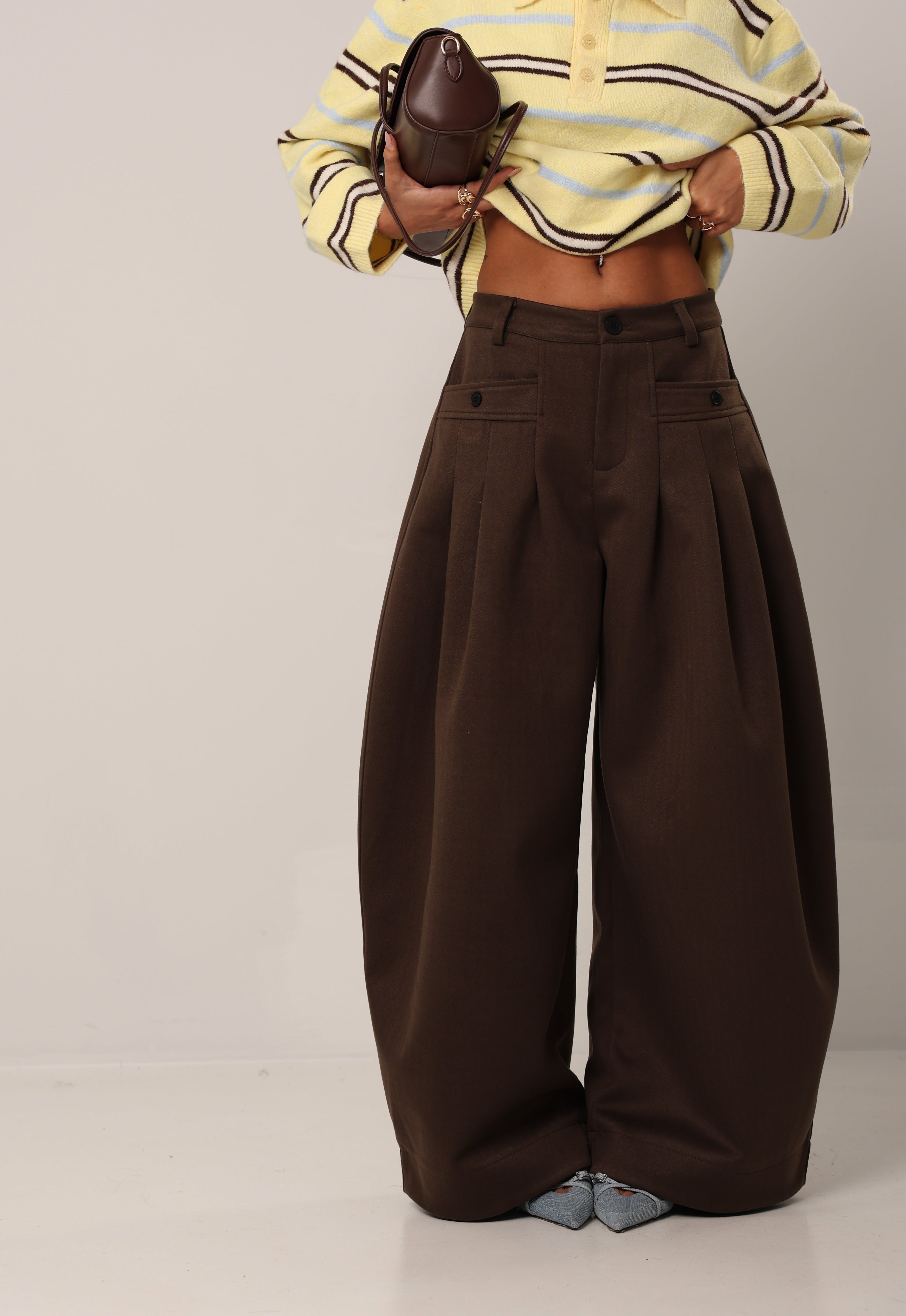 PANTALONI BALLOON NYRIA MARRONI