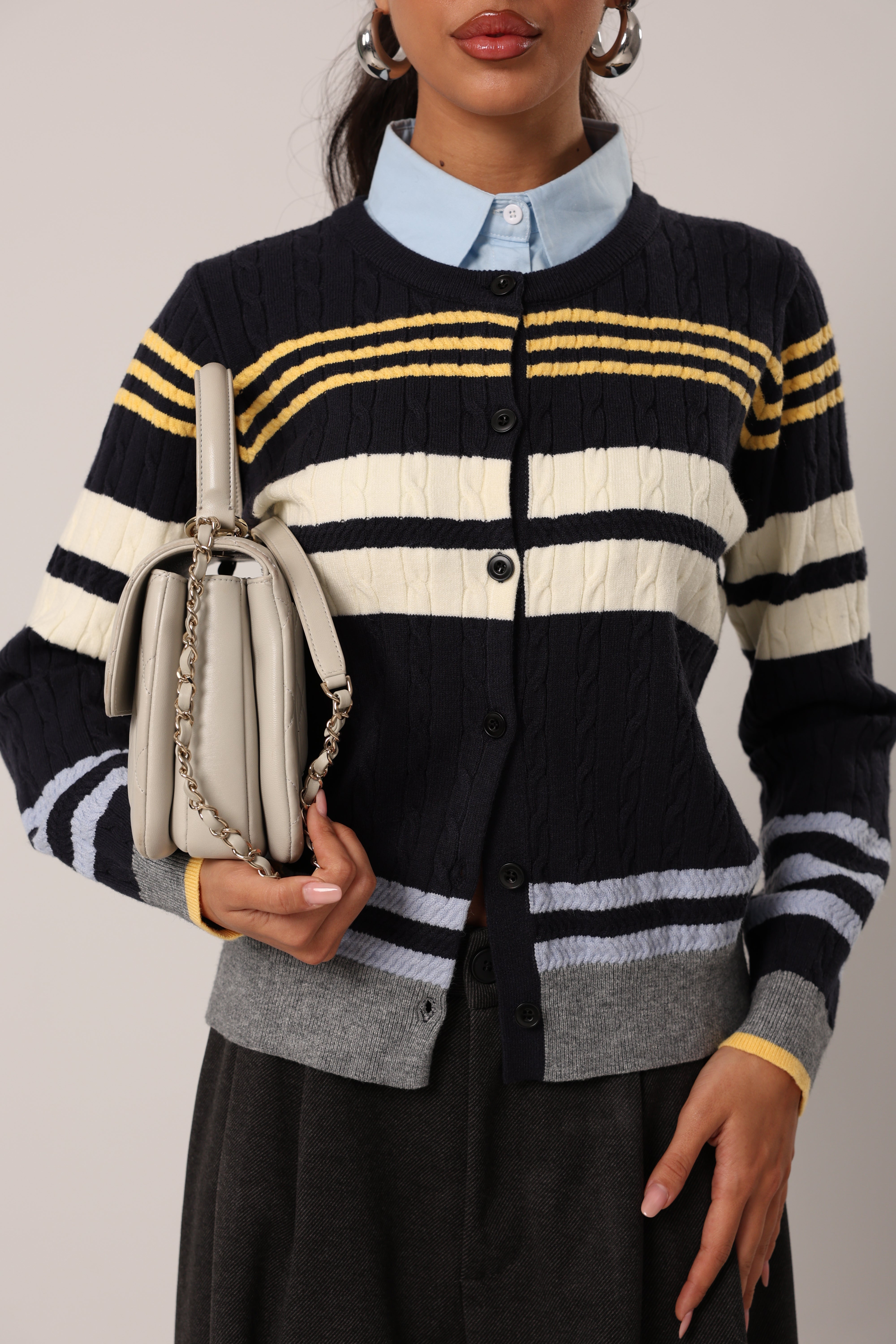 CARDIGAN RIGHE CHÈRIE BLU