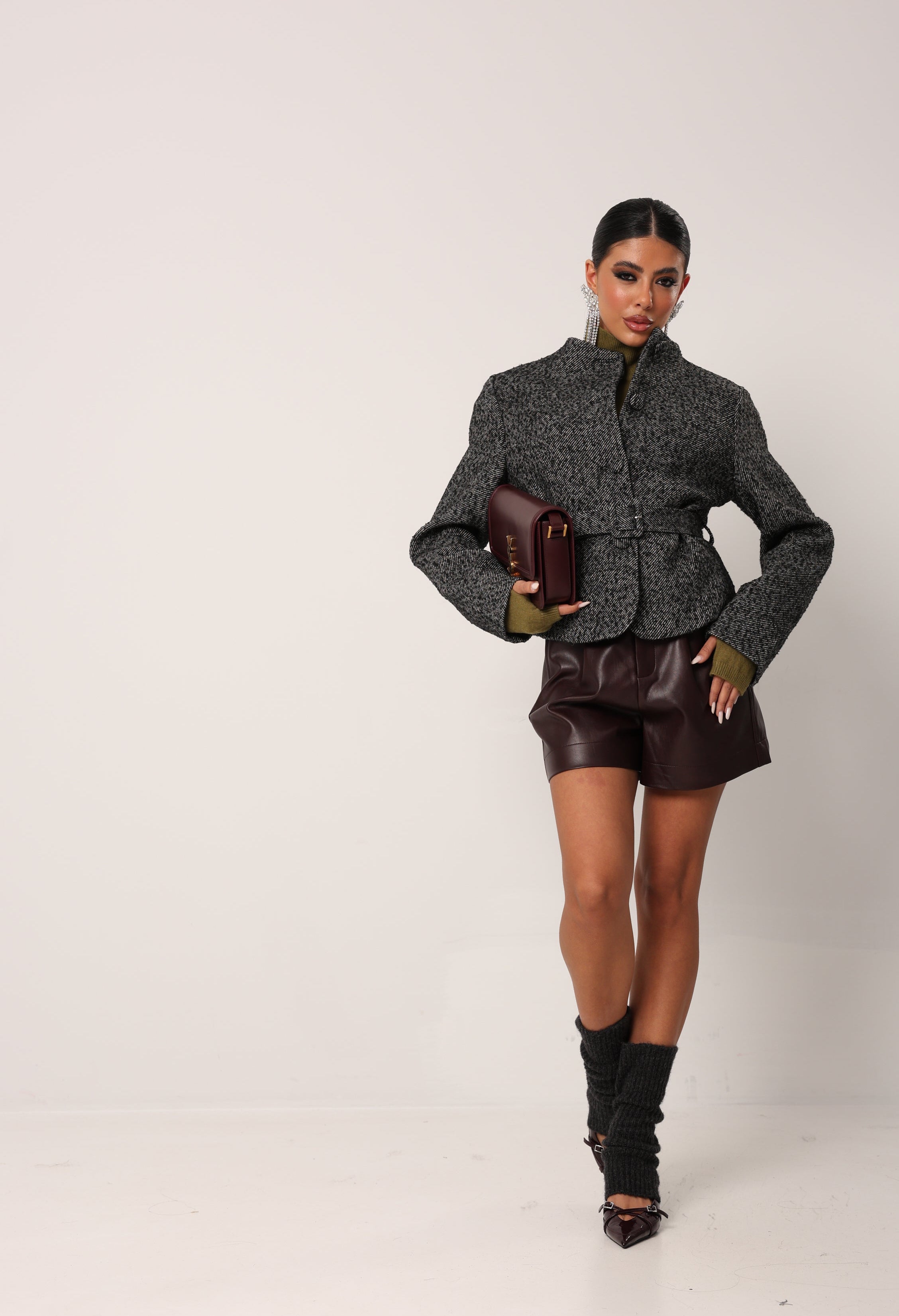 SHORTS ECOPELLE GOSSIP GIRL BORDEAUX