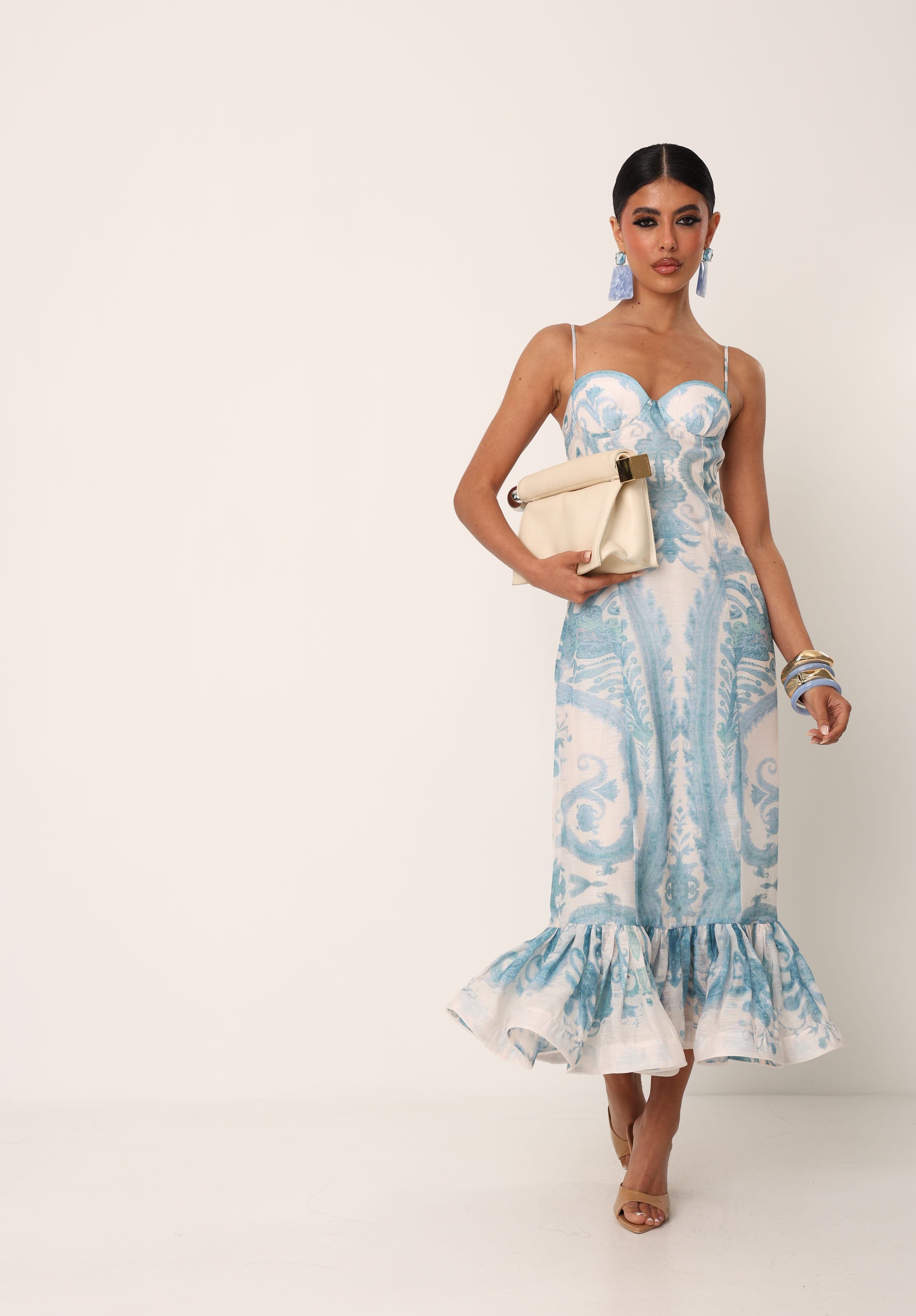 VESTITO FANTASIA ELIZABETH AZZURRO/BIANCO