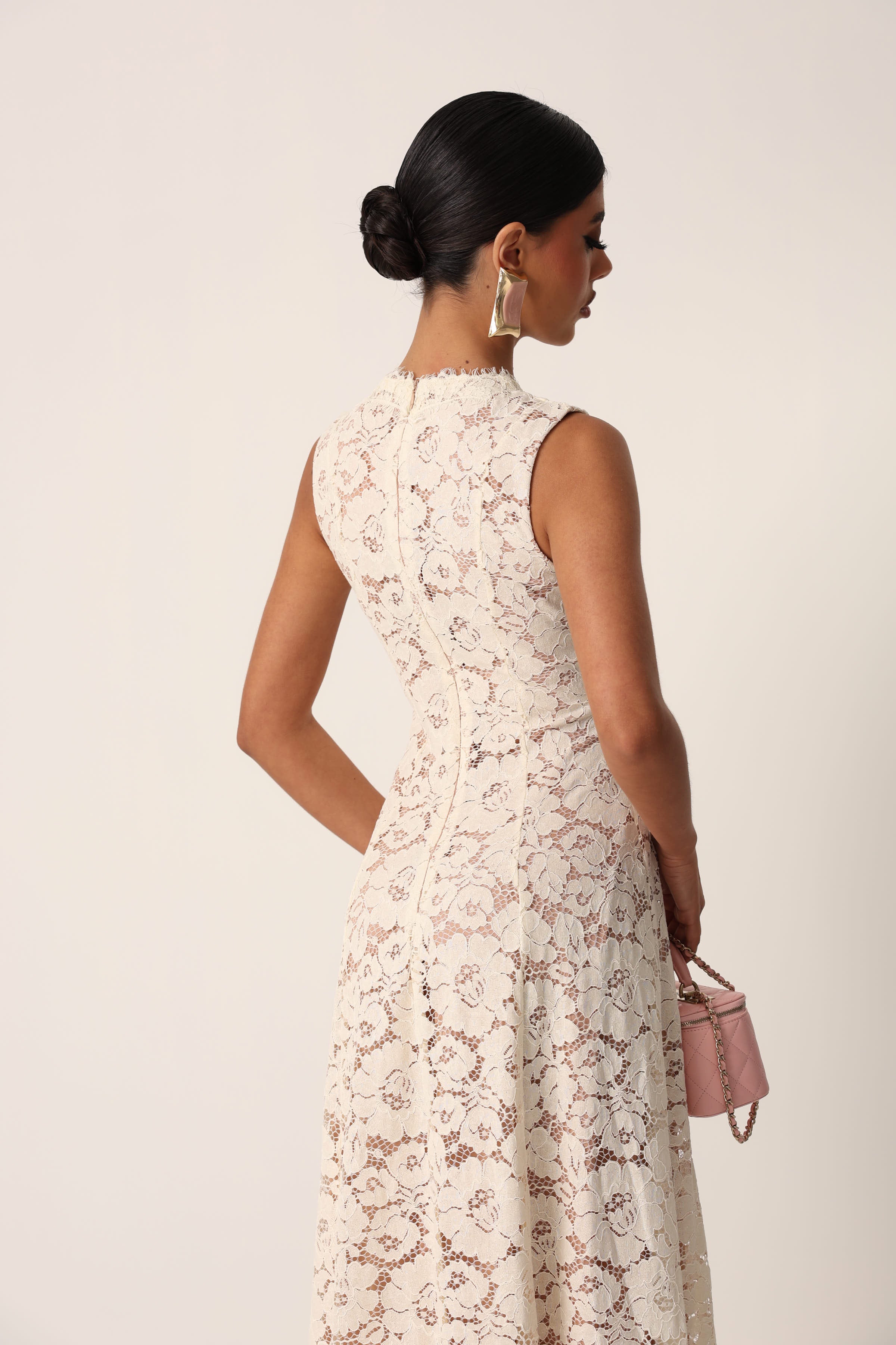 VESTITO PIZZO DELFI CREMA