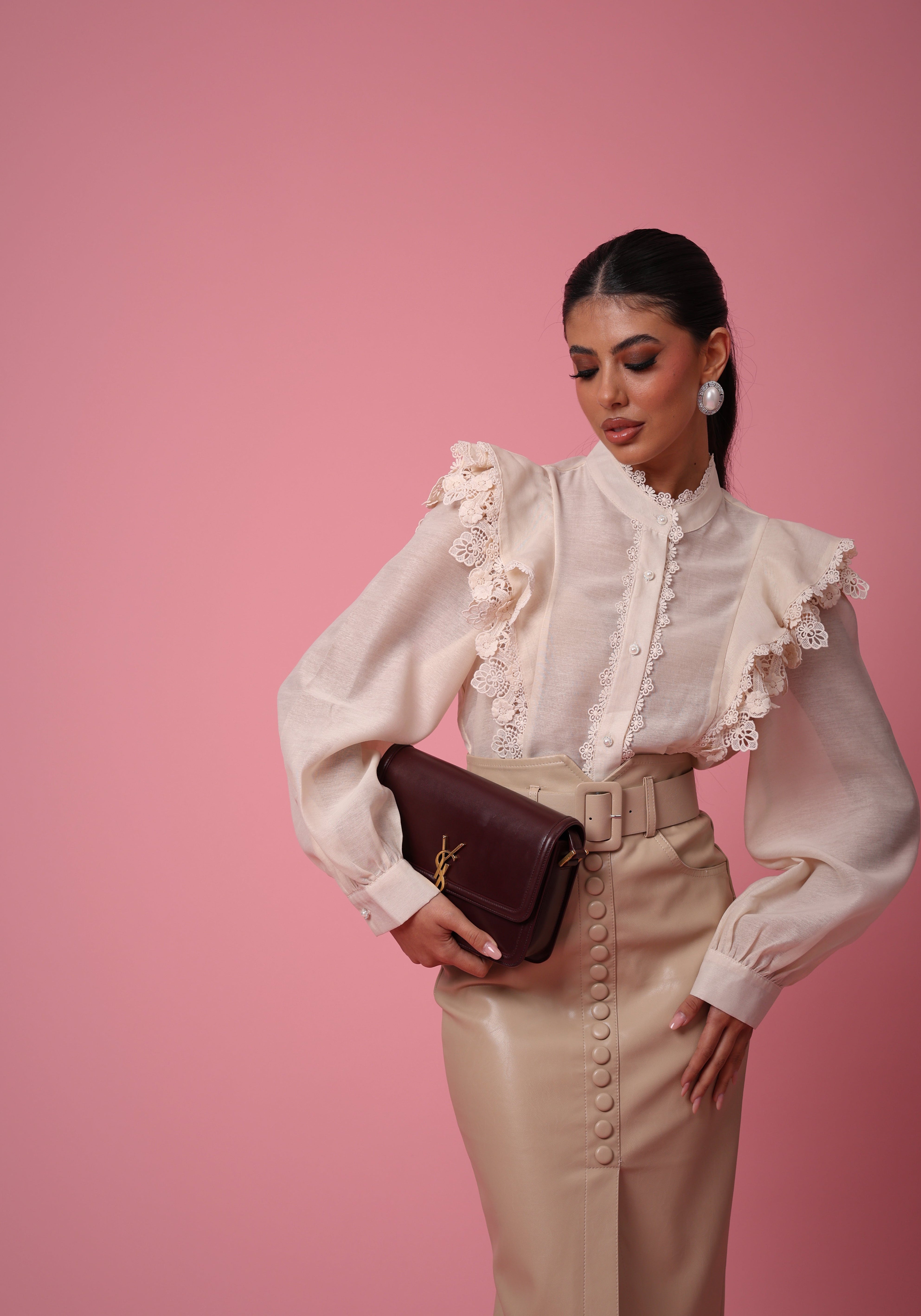 CAMICIA RICAMI GIORGINA CREMA