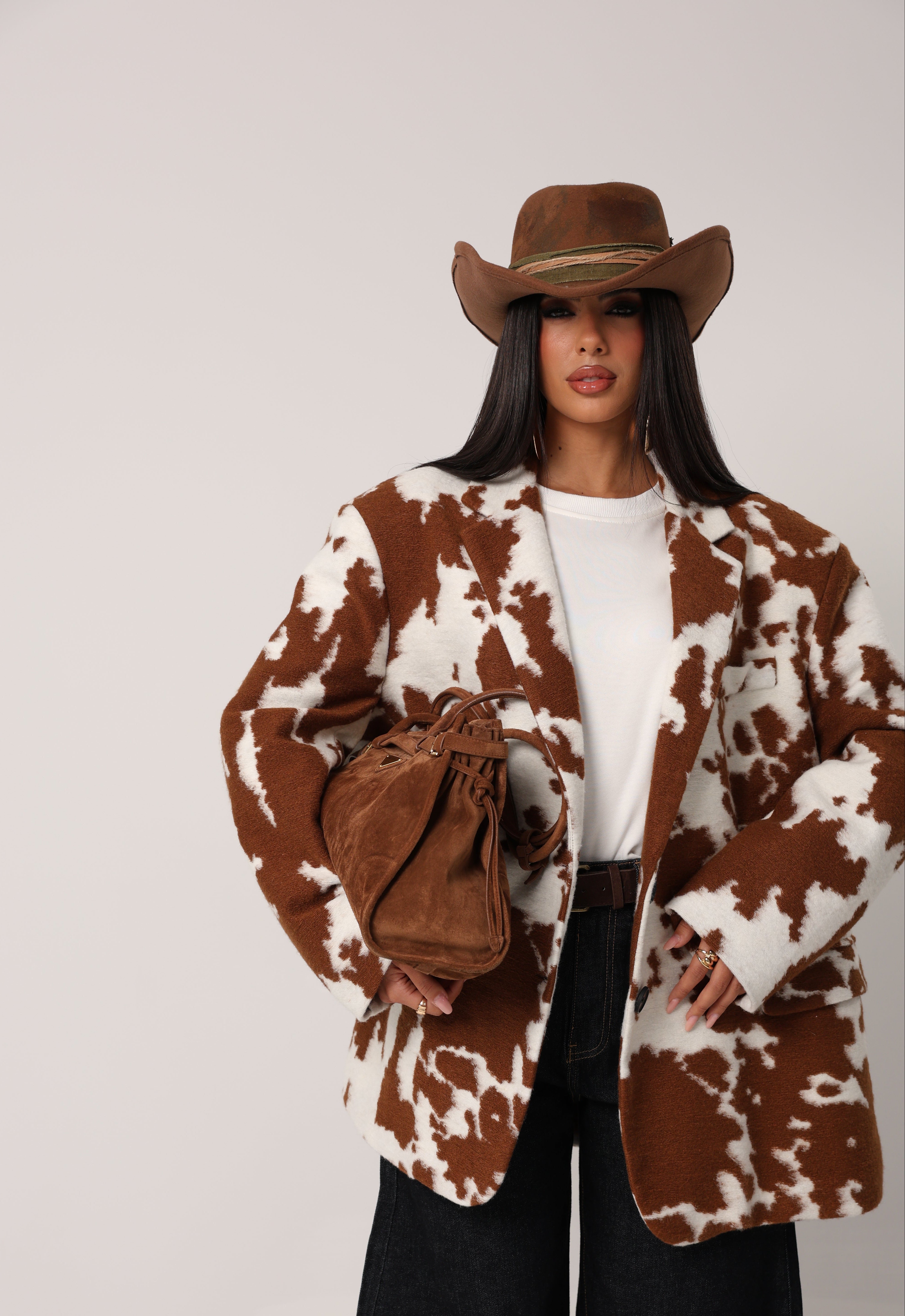 BLAZER ANIMALIER FEDERICA CAMEL BY LUMINA