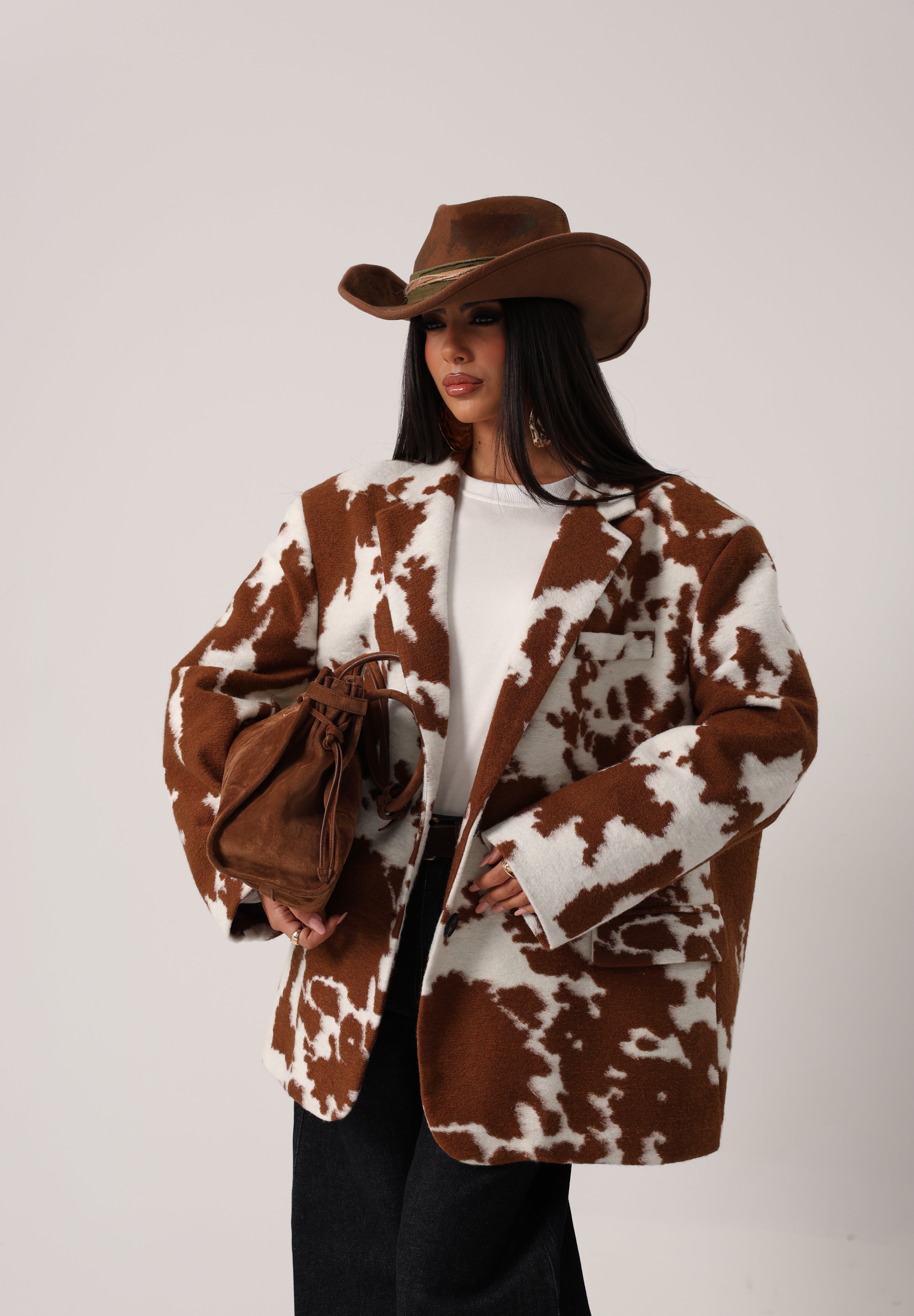 BLAZER ANIMALIER FEDERICA CAMEL BY LUMINA