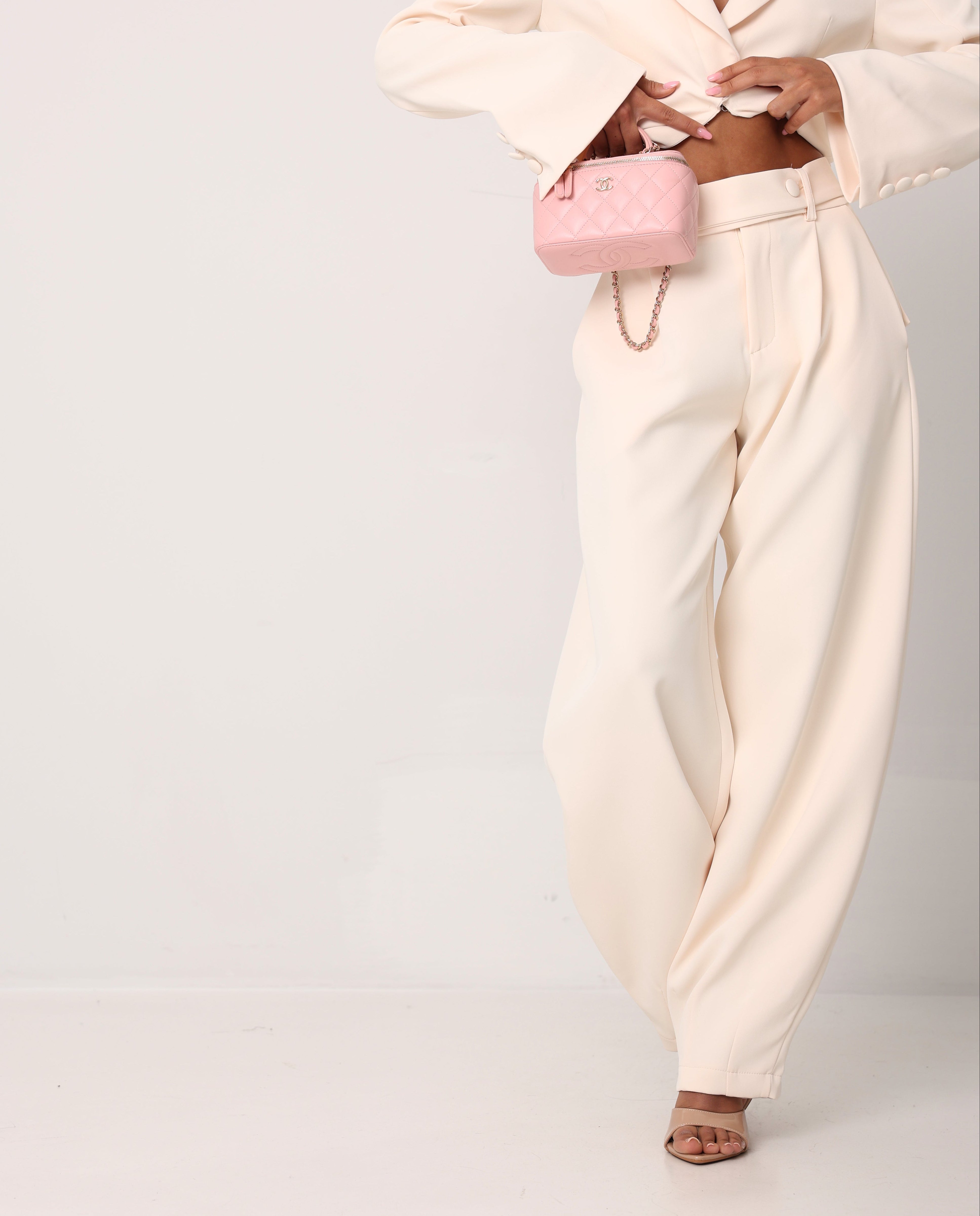 PANTALONI CINTURA KONNOR CREMA BY LUMINA