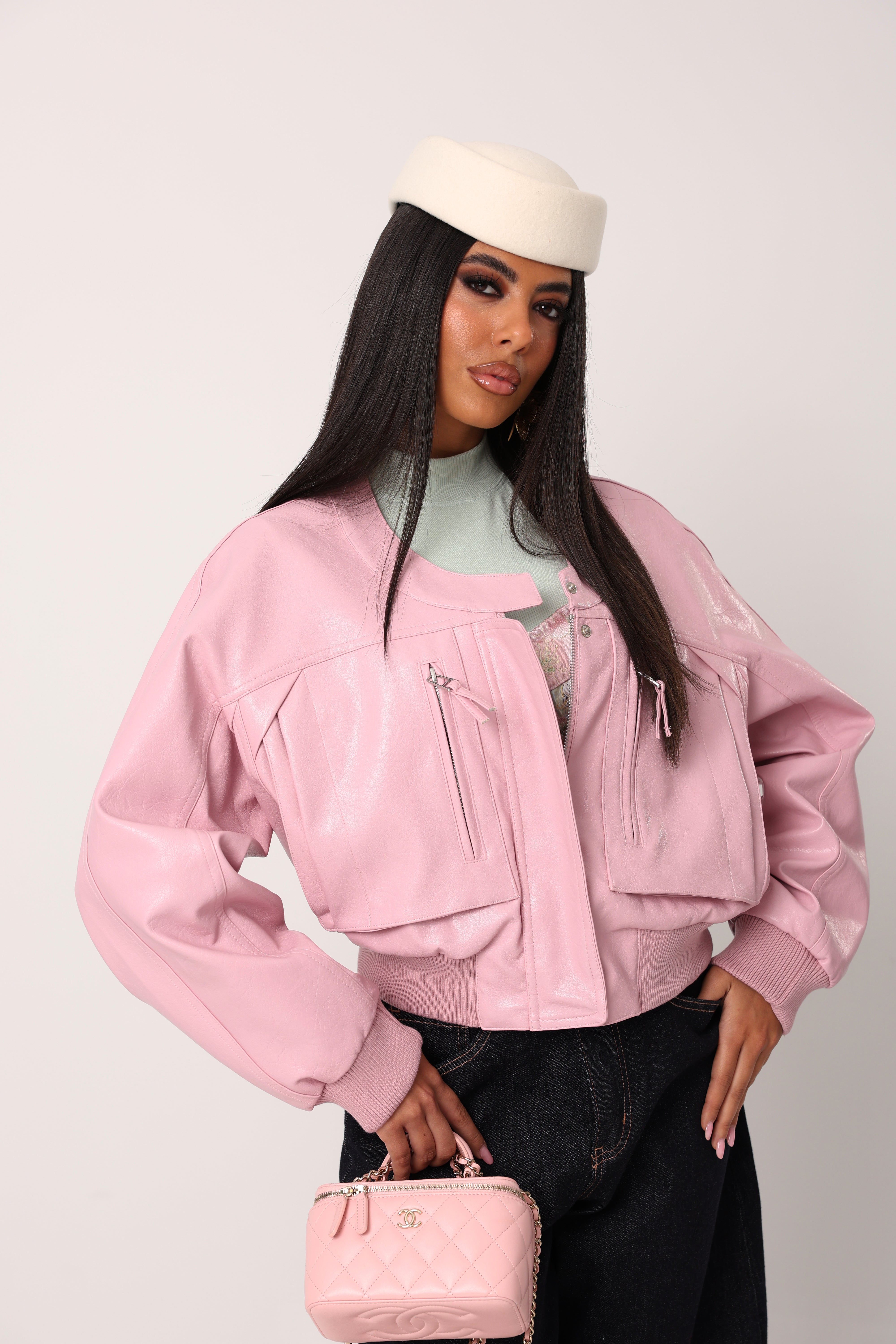 BOMBER ECOPELLE DITRA ROSA