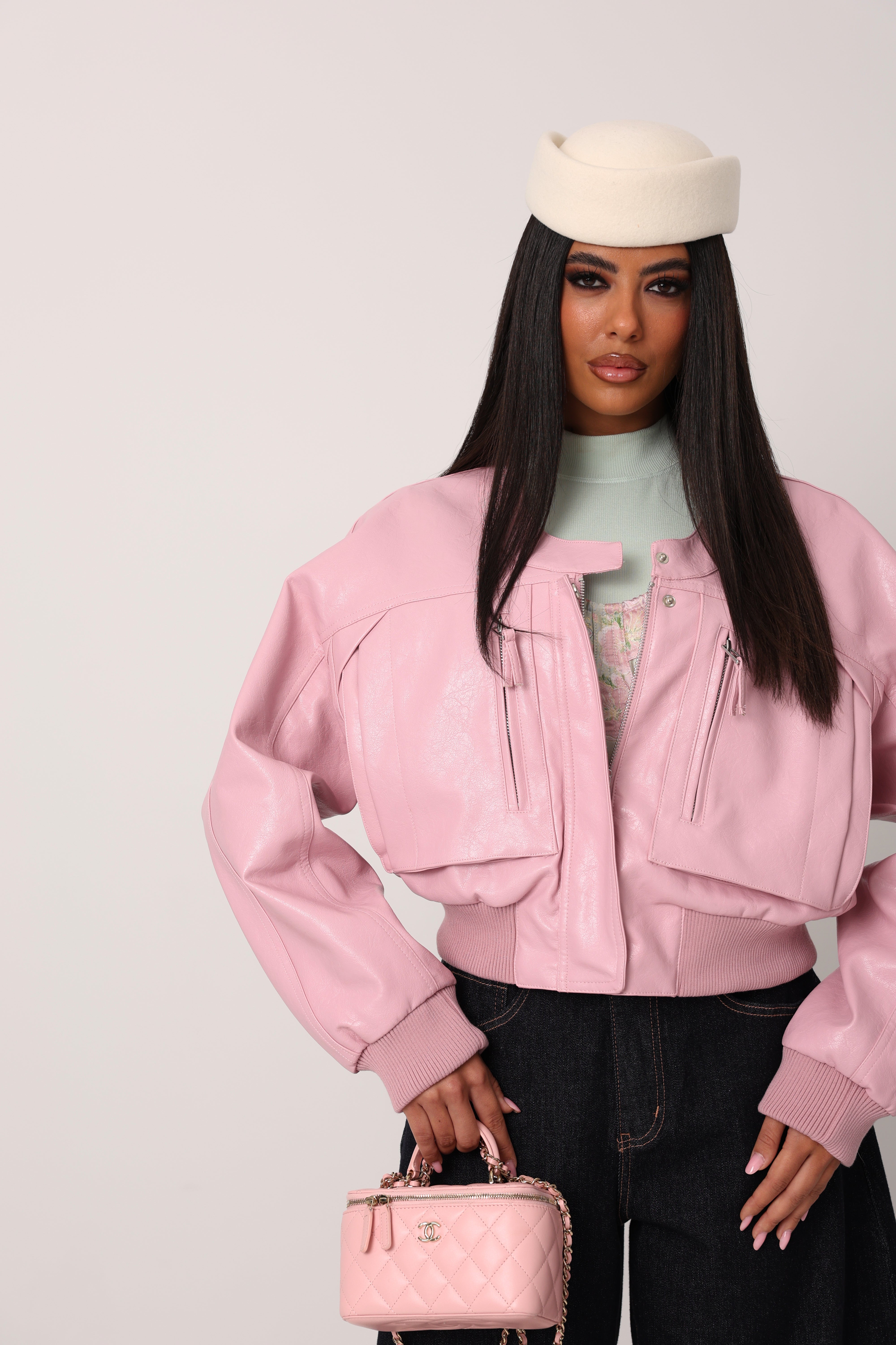 BOMBER ECOPELLE DITRA ROSA