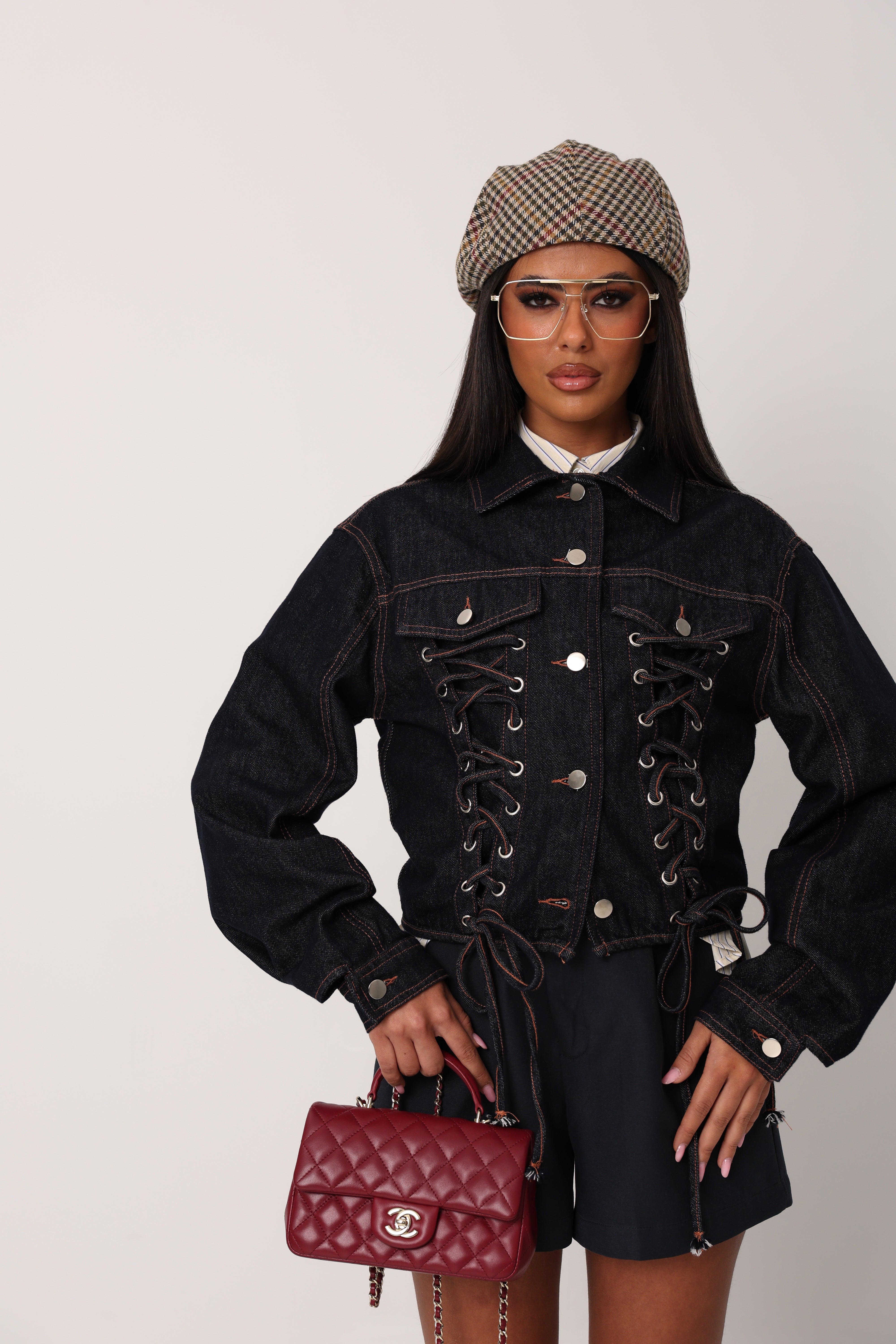 GIACCA STRINGHE ONDRA DENIM SCURO