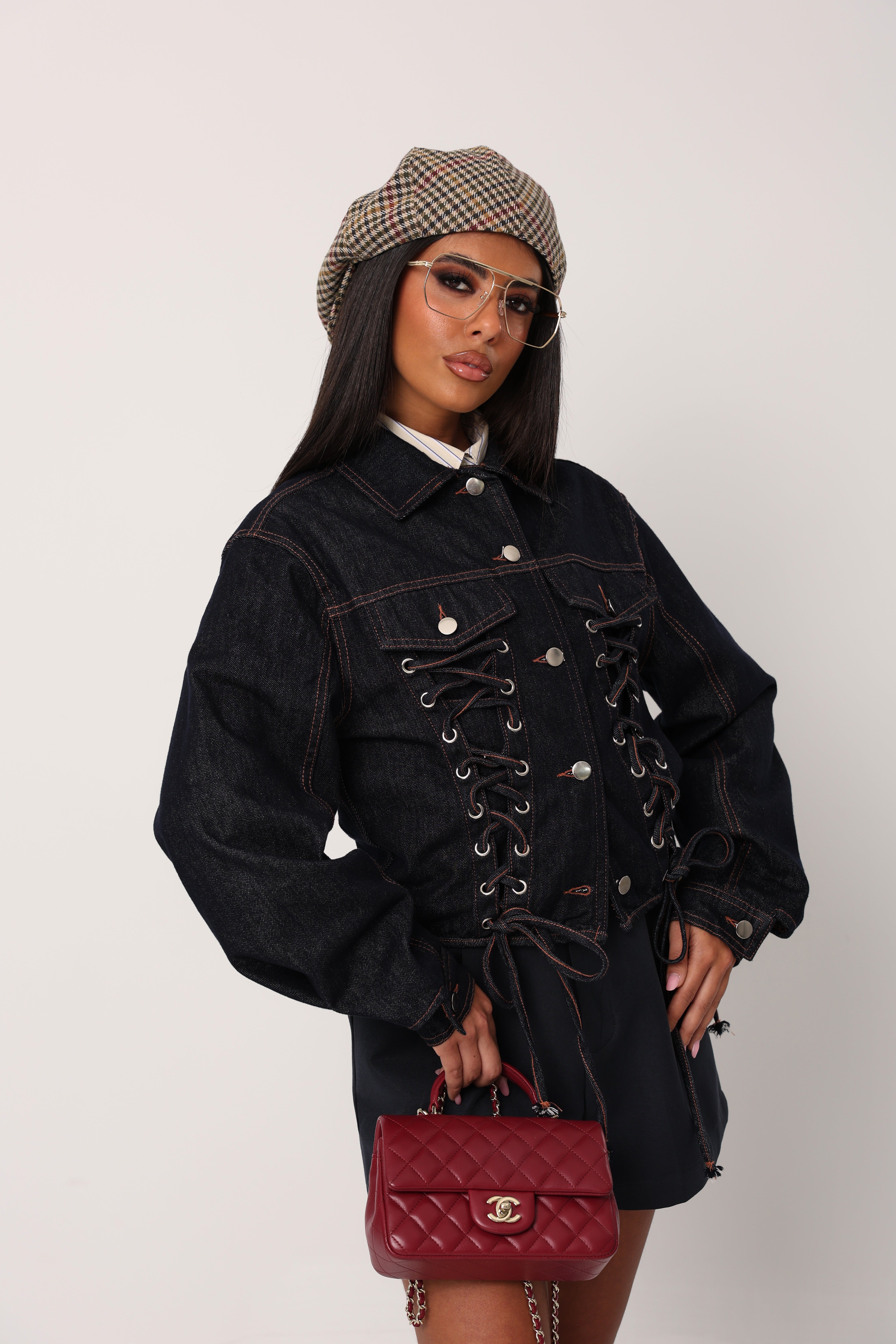 GIACCA STRINGHE ONDRA DENIM SCURO