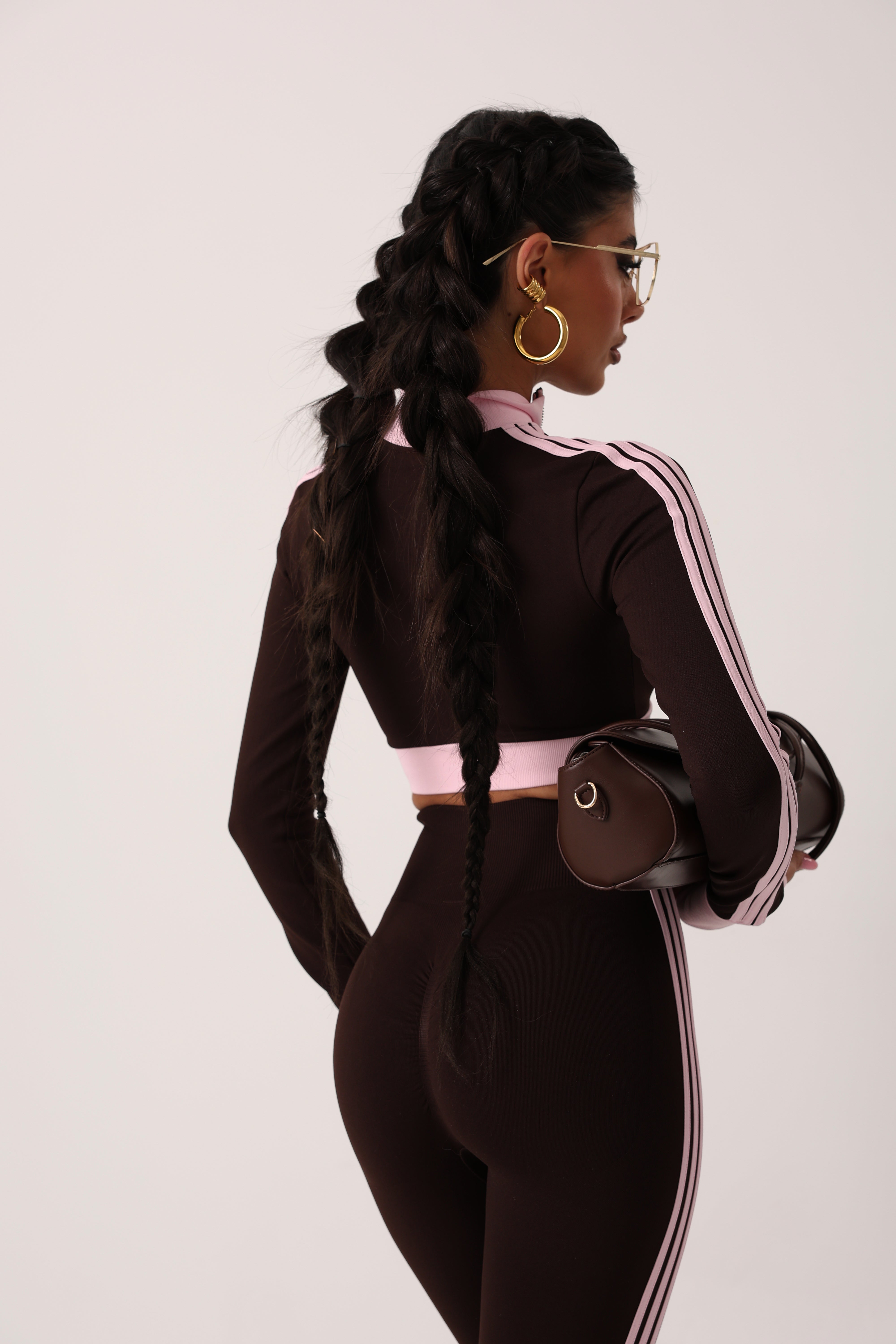 COORDINATO LUNARIA MARRONE/ROSA 2 PEZZI