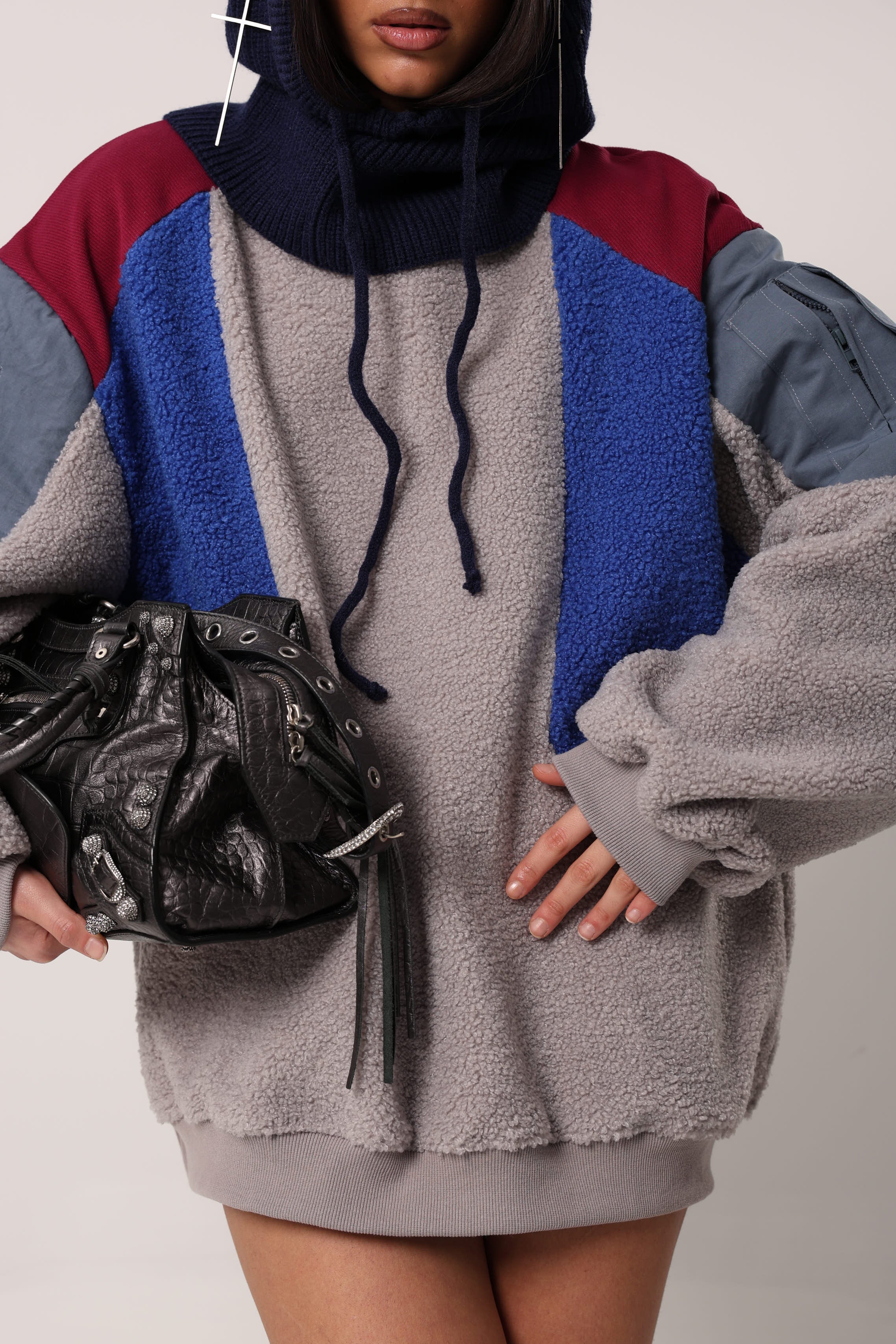 FELPA TEDDY FIERCE GRIGIA/BLU