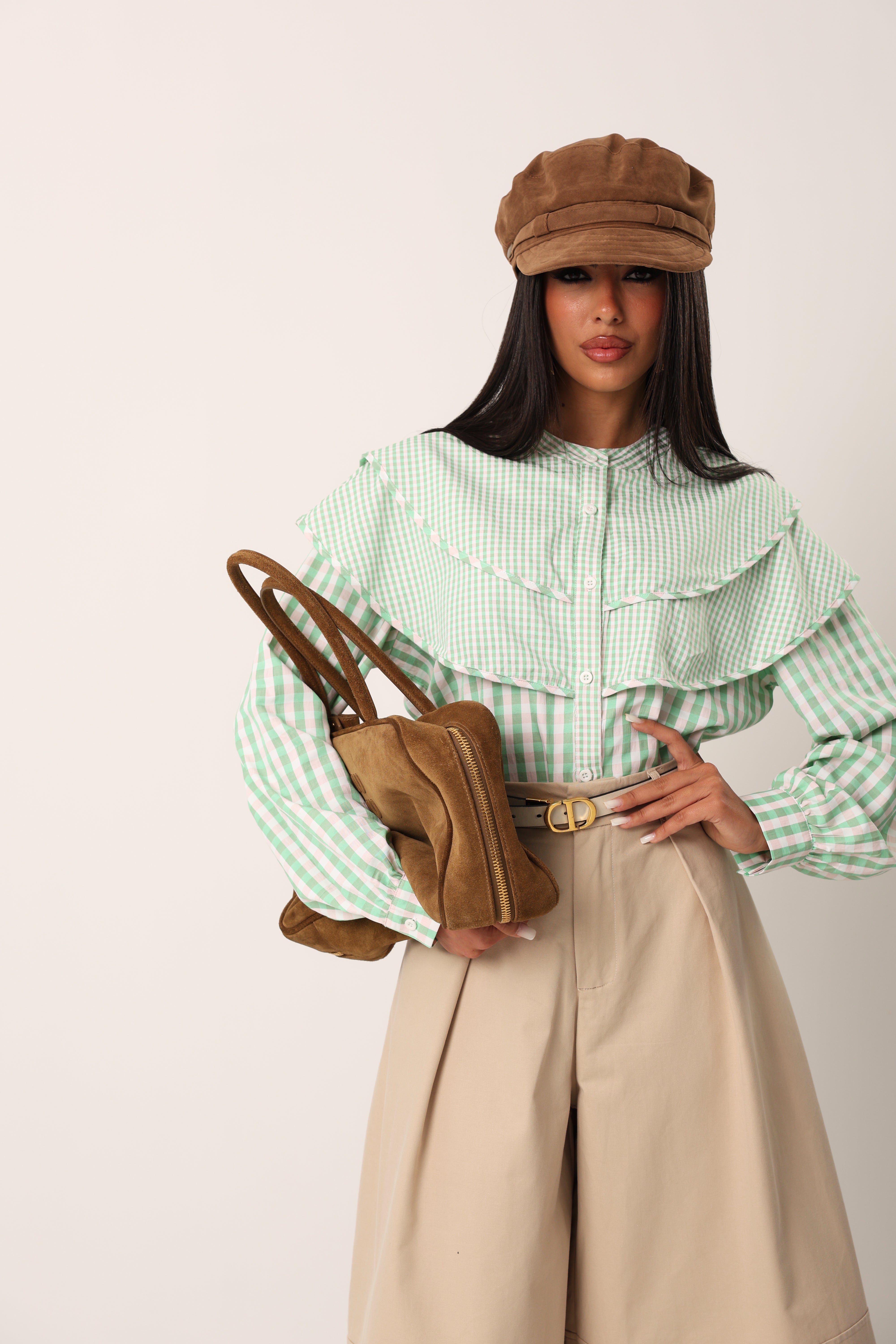 CAMICIA HONEY VERDE/BIANCA