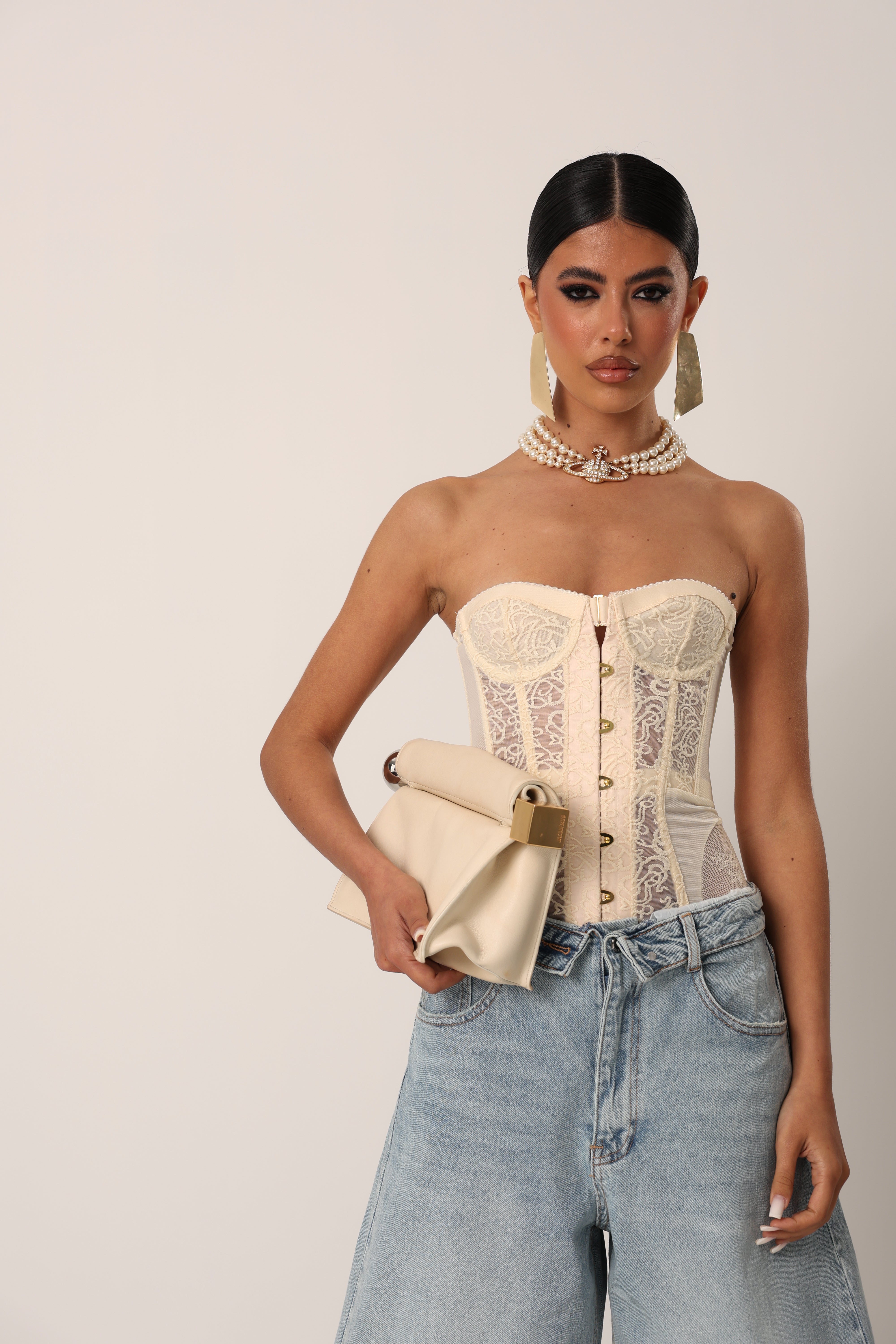 CORSETTO PIZZO MARLIN CREMA