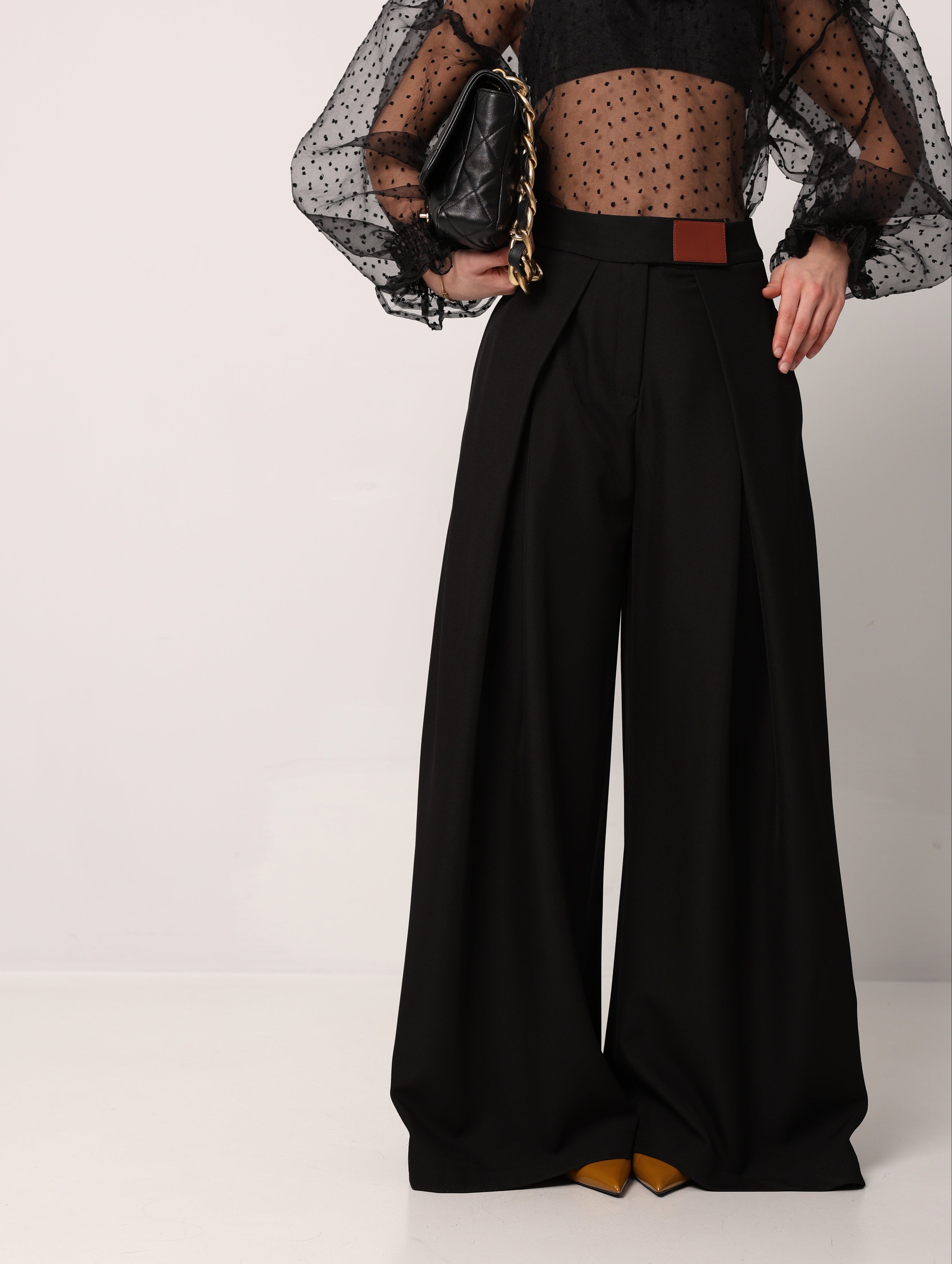 PANTALONI PALAZZO DOLLIE NERI