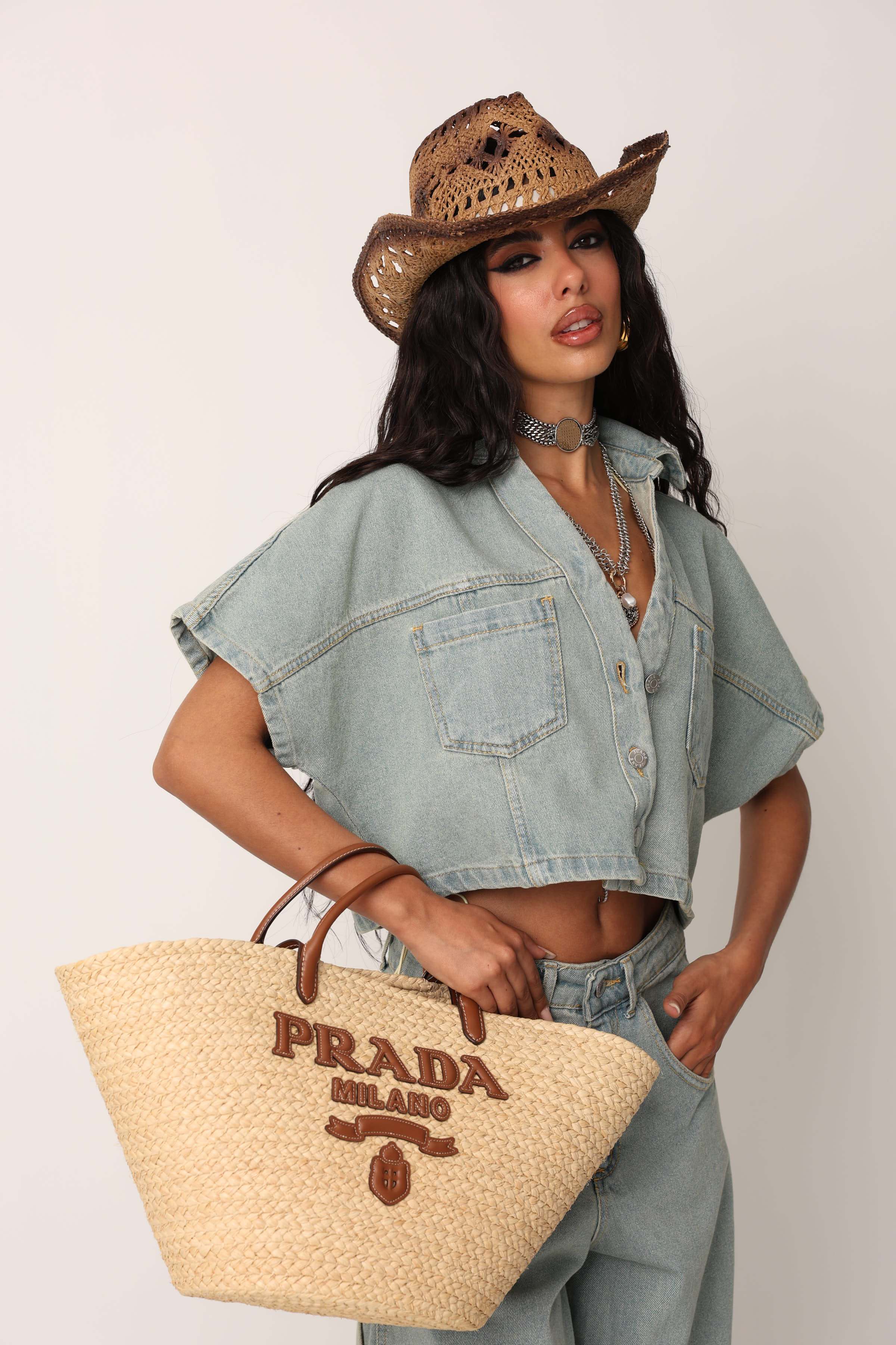 GIACCHINO CROP JEANNE SLAVATO DENIM CHIARO