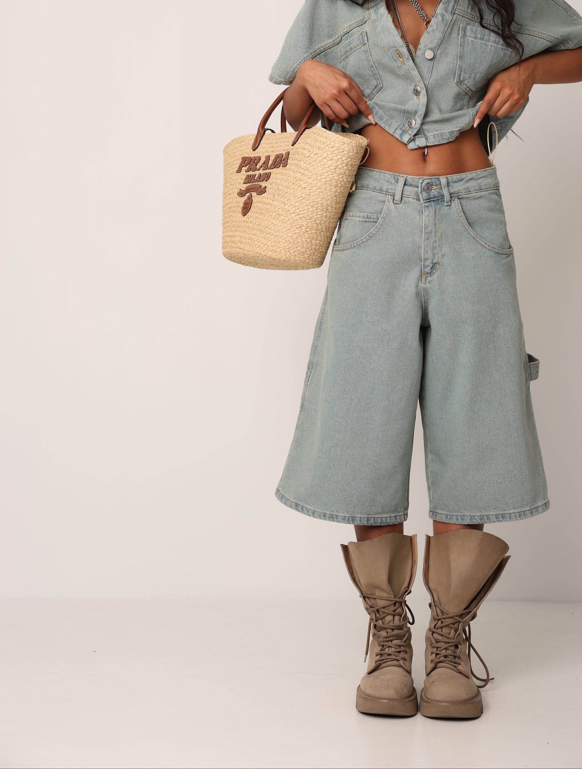 BERMUDA MARGAUX SLAVATO DENIM CHIARO