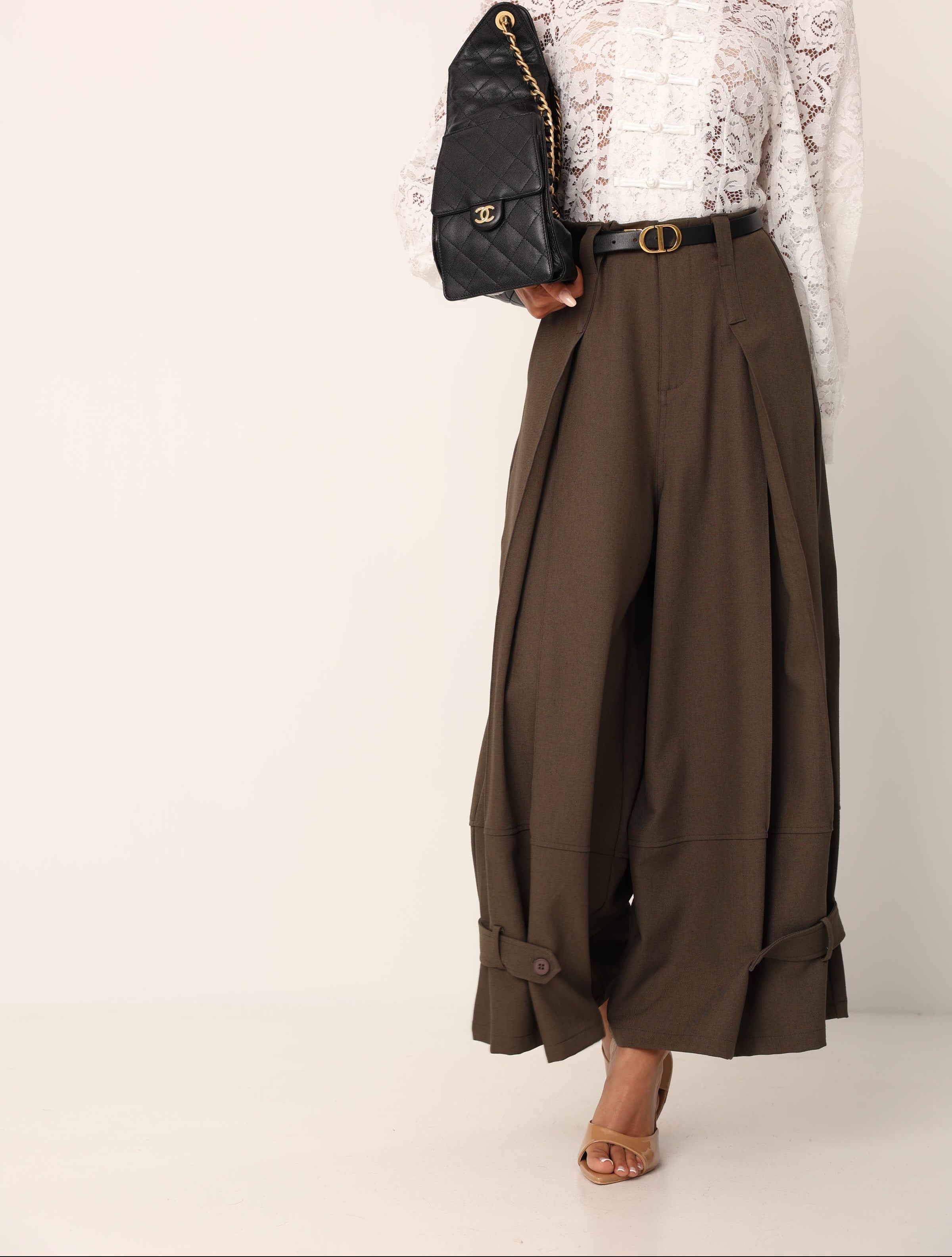 PANTALONI SIMIL LINO NOBU VERDE MILITARE