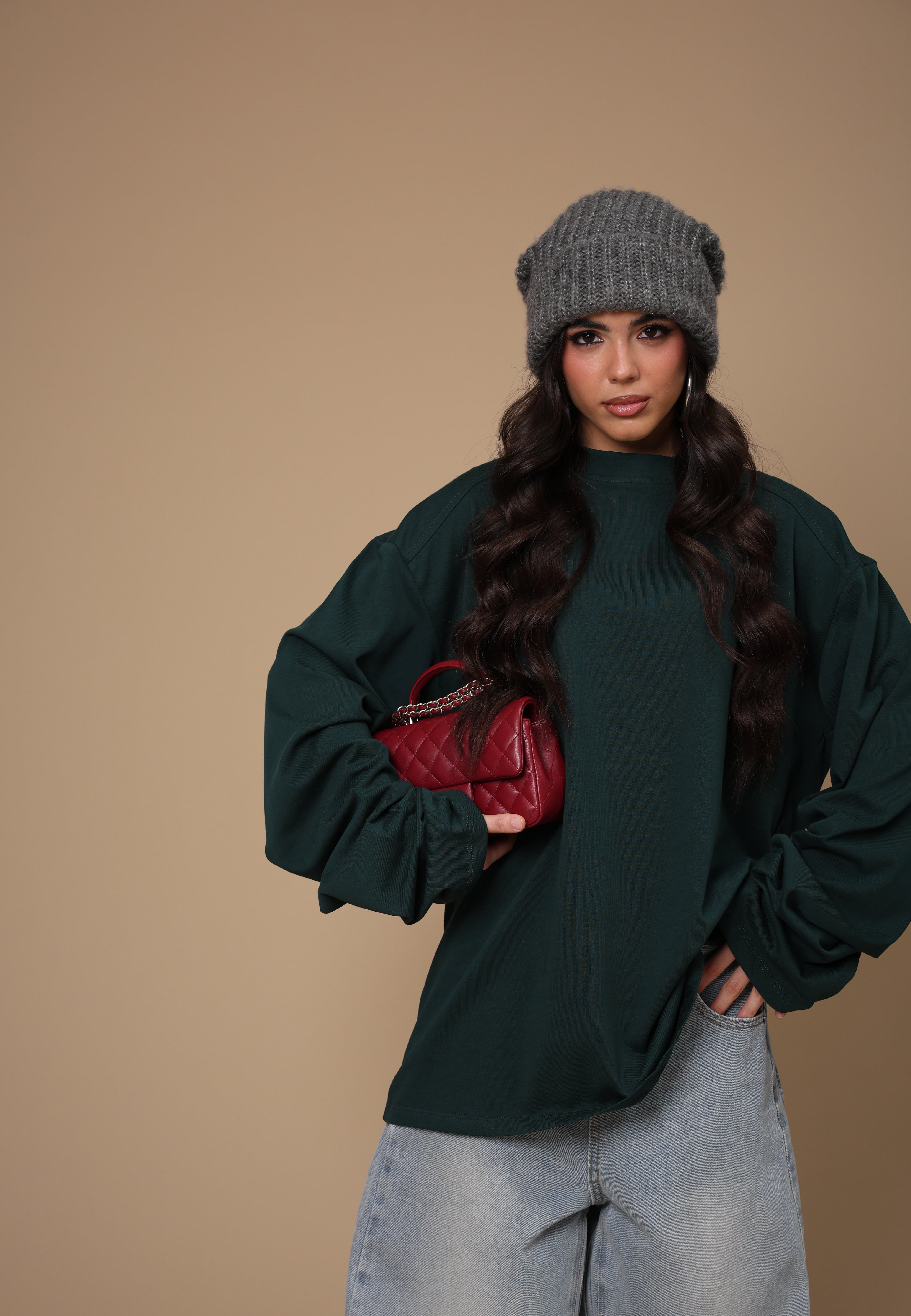 MAGLIA MANICHE LUNGHE SATURN VERDE BY MARZIA MANGO