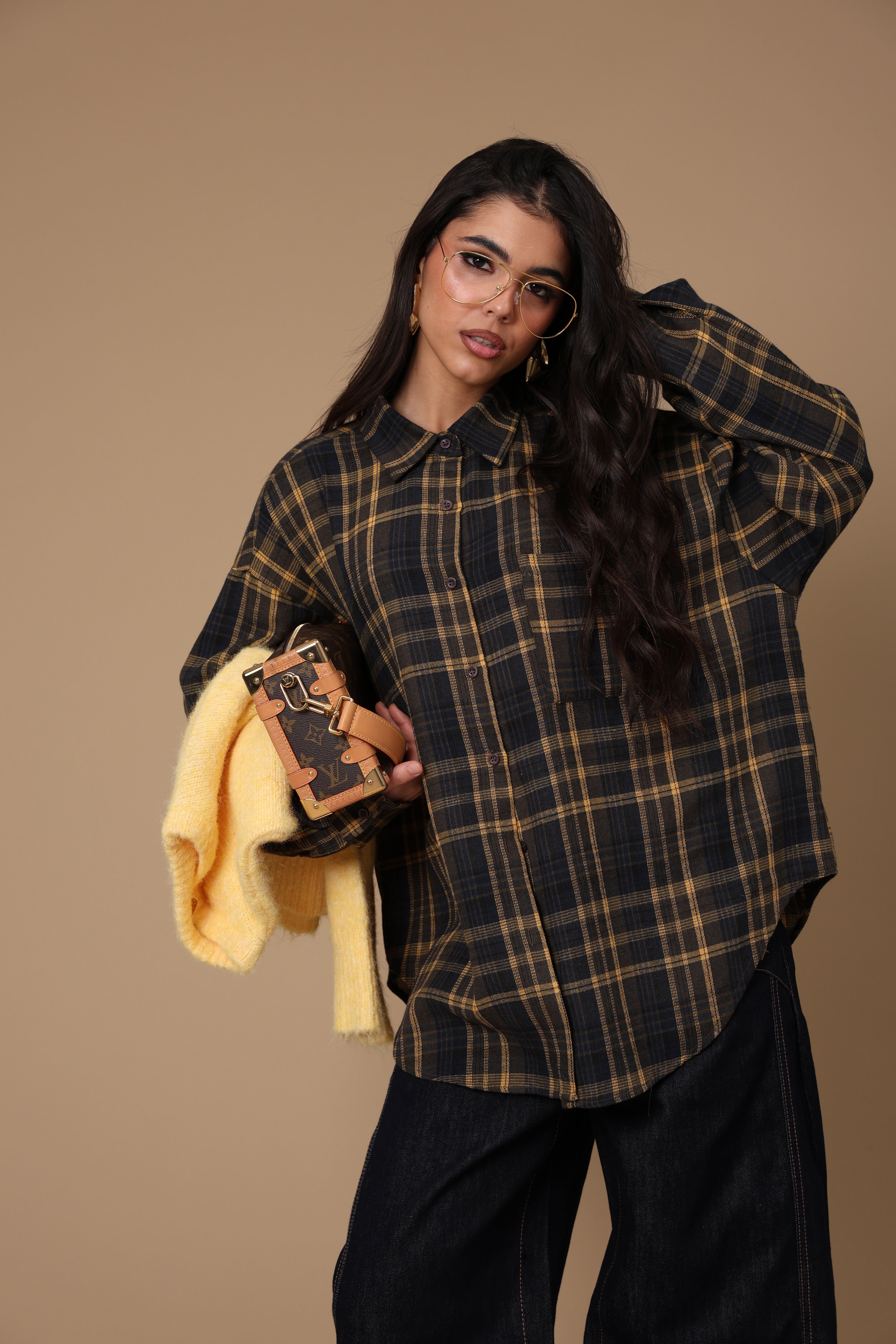 CAMICIA TARTAN ANDROMEDA BLU/GIALLA