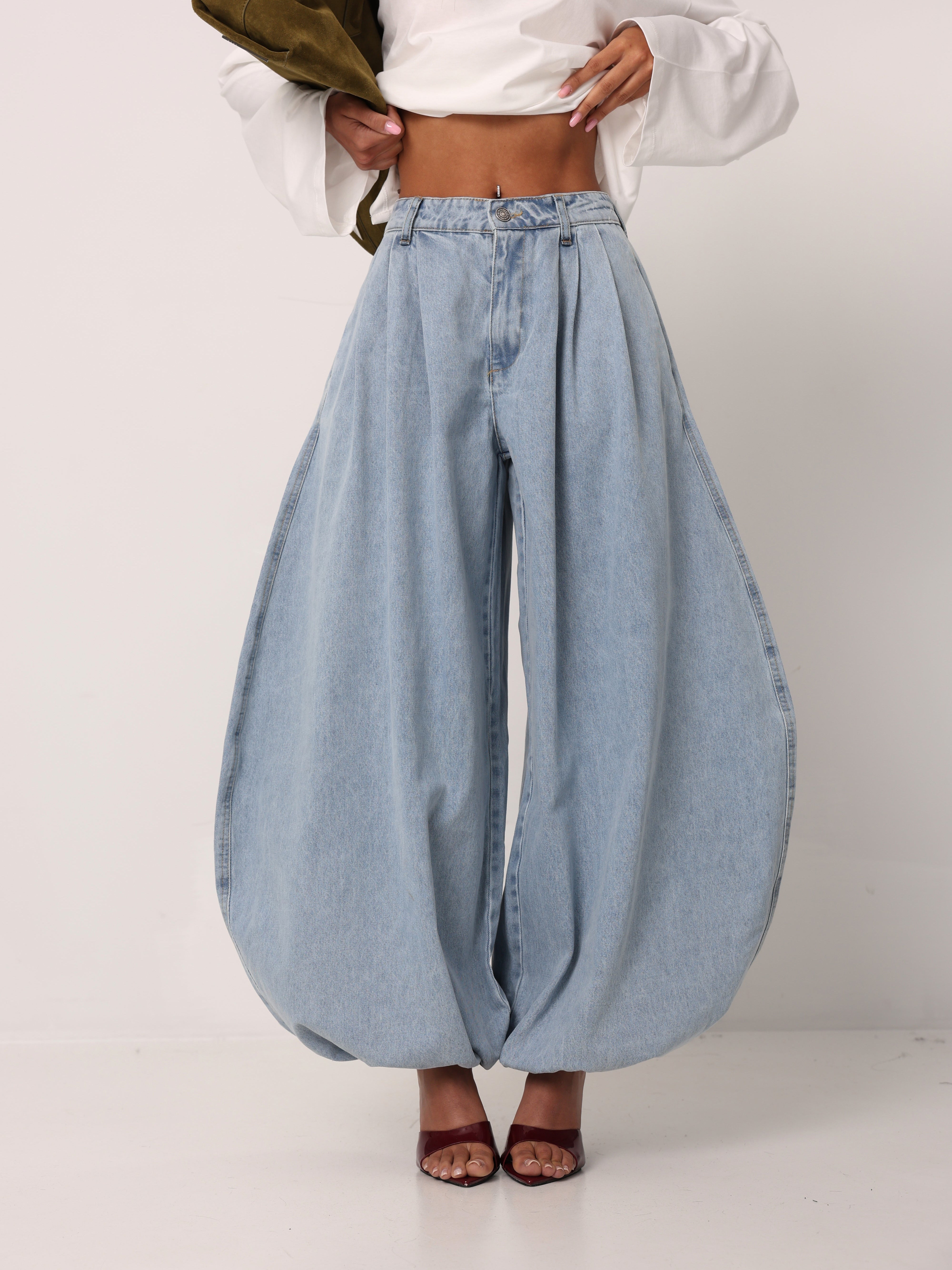 JEANS BALLOON ADA DENIM CHIARO