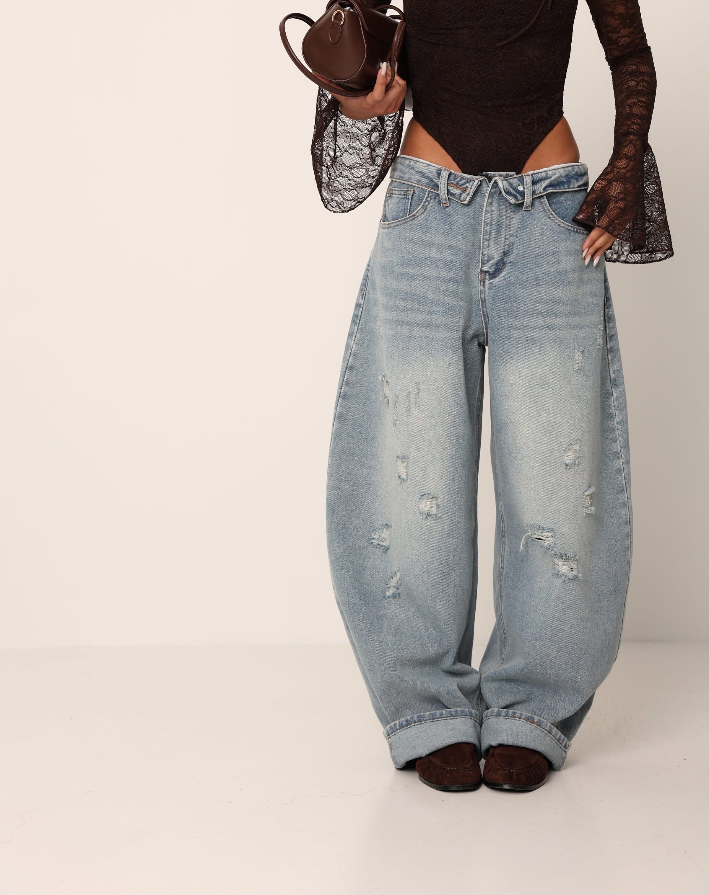 JEANS BALLOON ROSARIA DENIM CHIARO