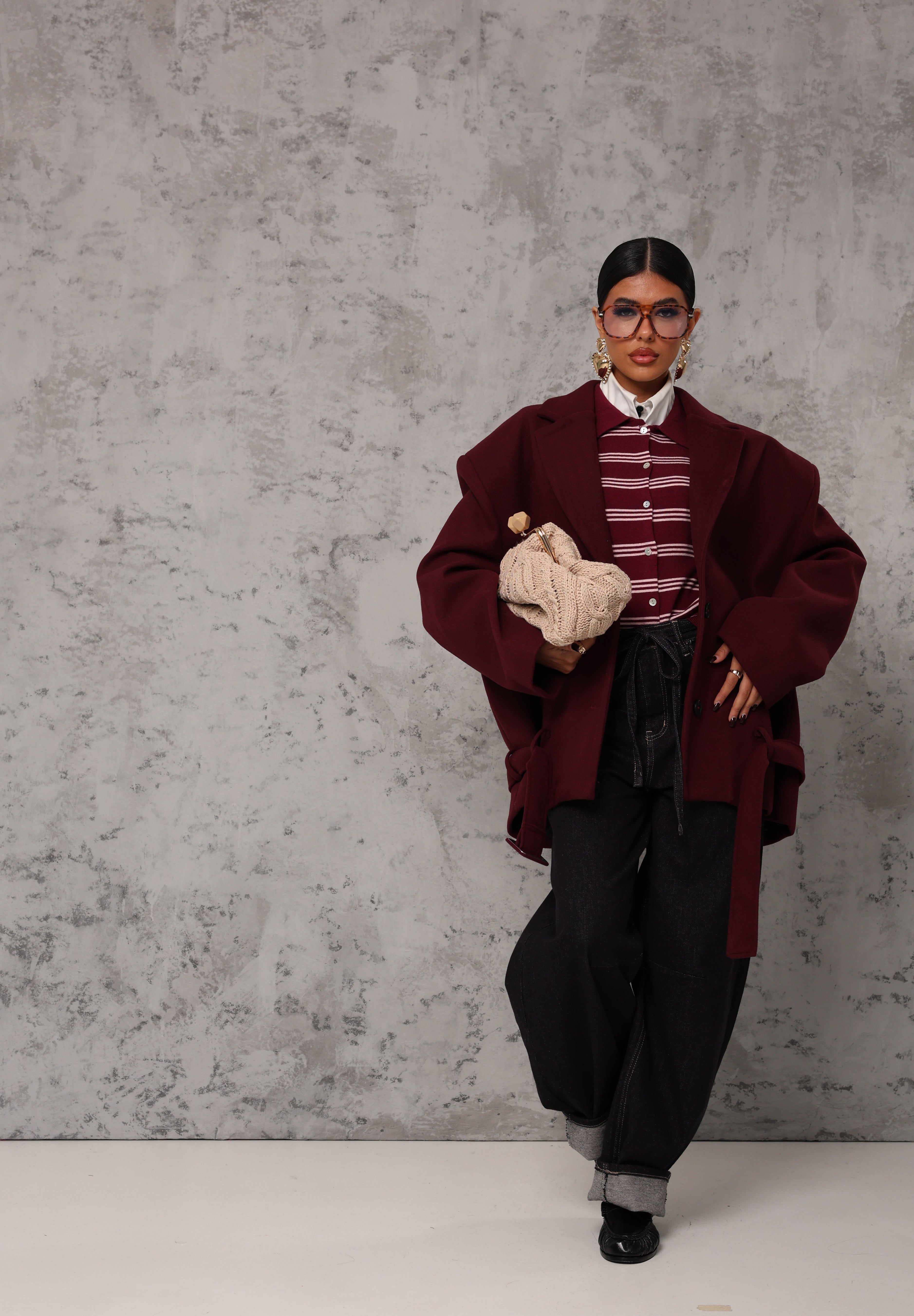 CAPPOTTO PANNO OSAKA BORDEAUX BY LUMINA