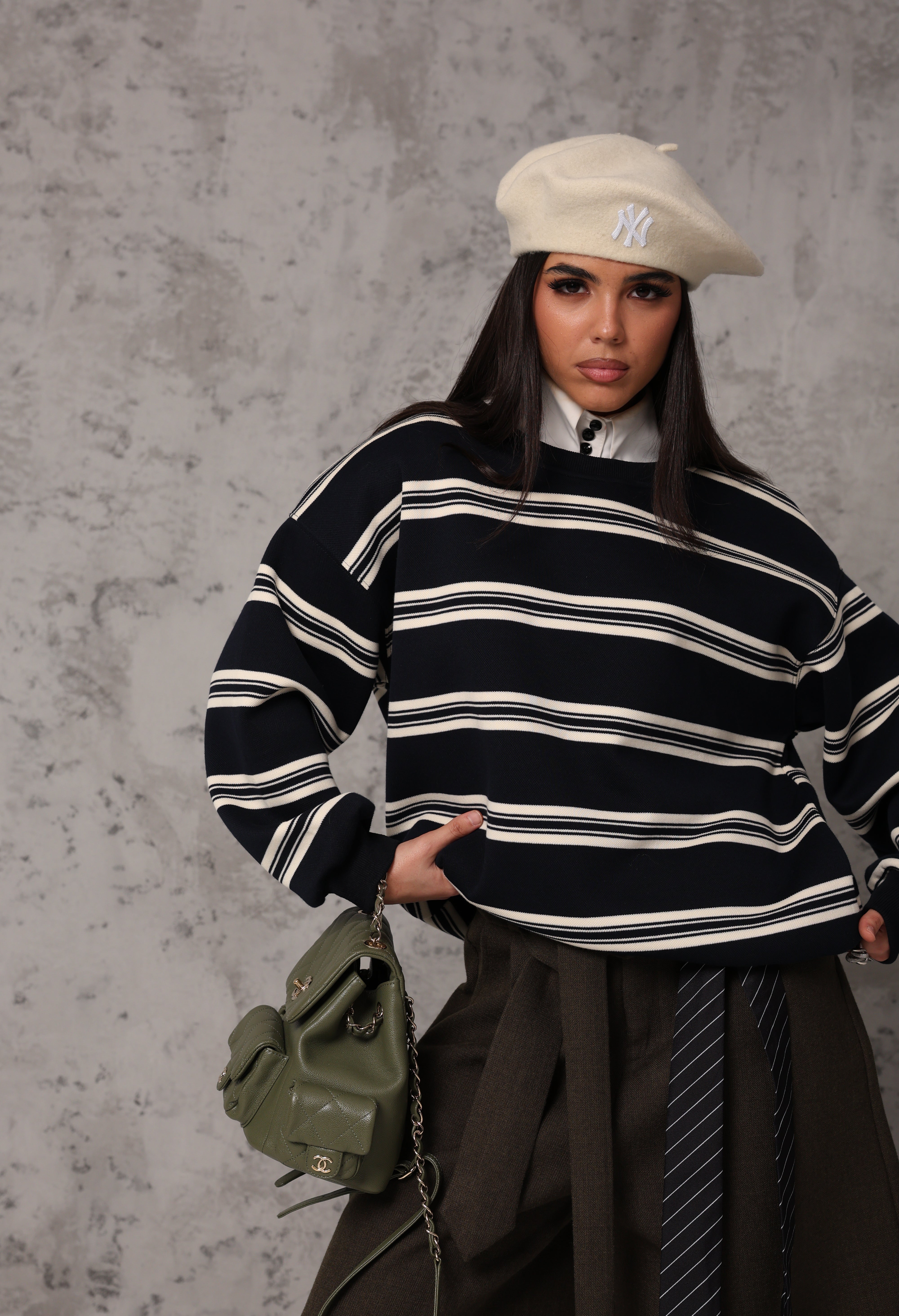 FELPA RIGHE VALKY BLU/BIANCO