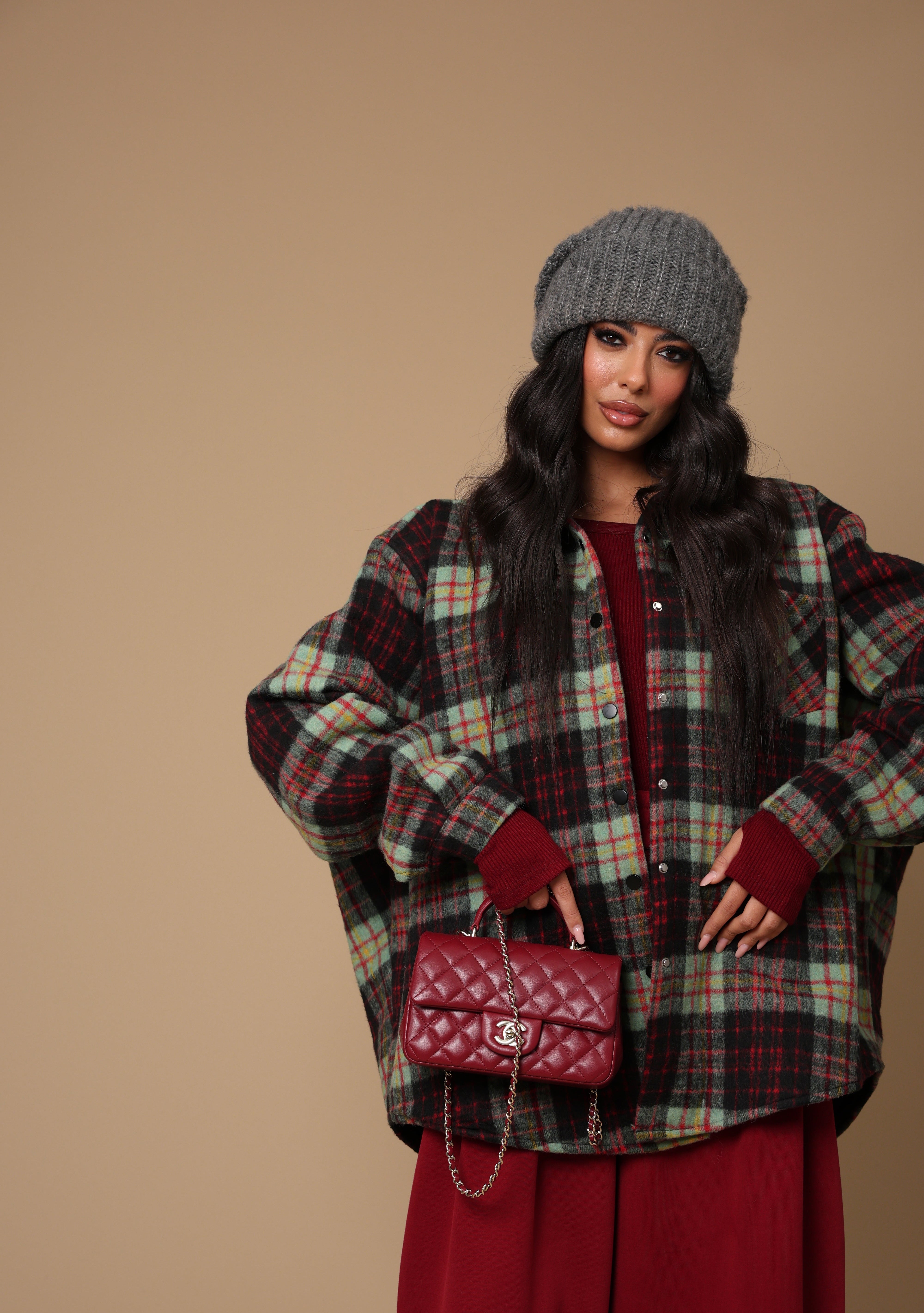 CAPPOTTINO TARTAN METROPOLIS VERDE/ROSSA